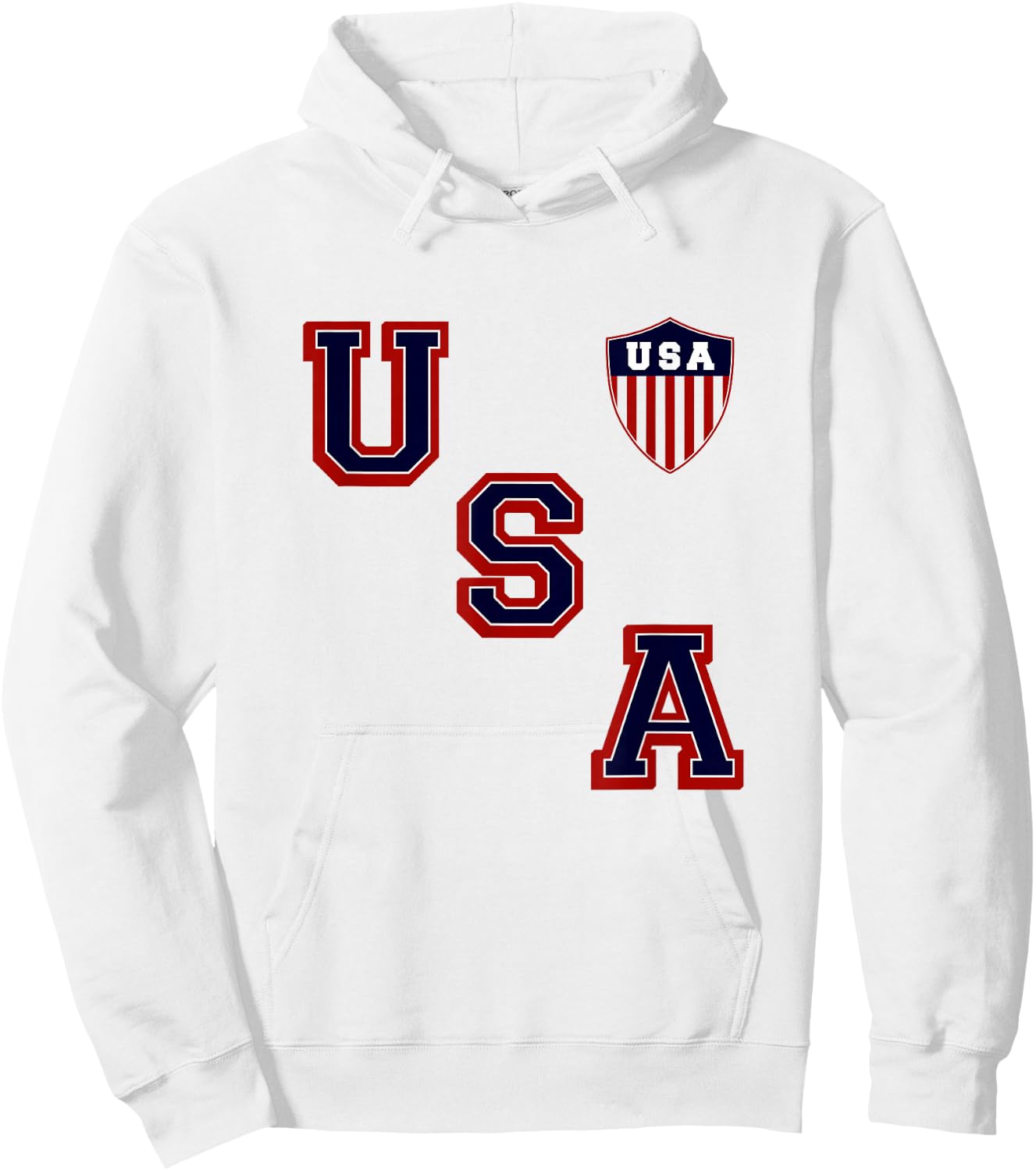 USA Vintage Hockey | 80s Throwback Hockey Jersey Hoodie - Hoodie | White
