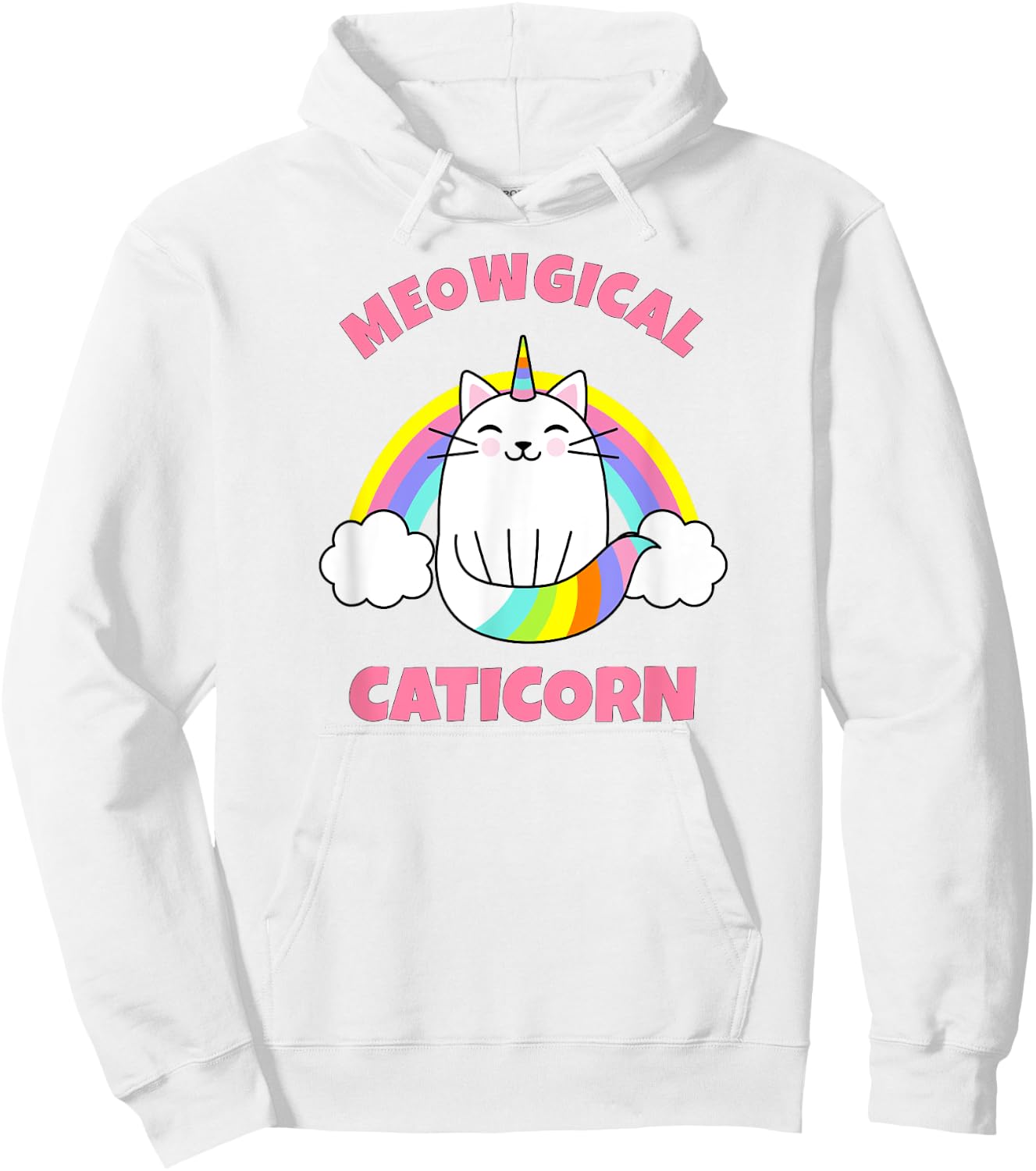 Caticorn Rainbow Meowgical Cat Unicorn Kittycorn Hoodie - Hoodie | White