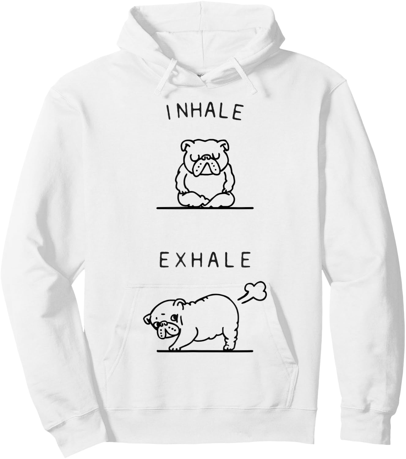 Inhale Exhale English Bulldog Hoodie - Hoodie | White