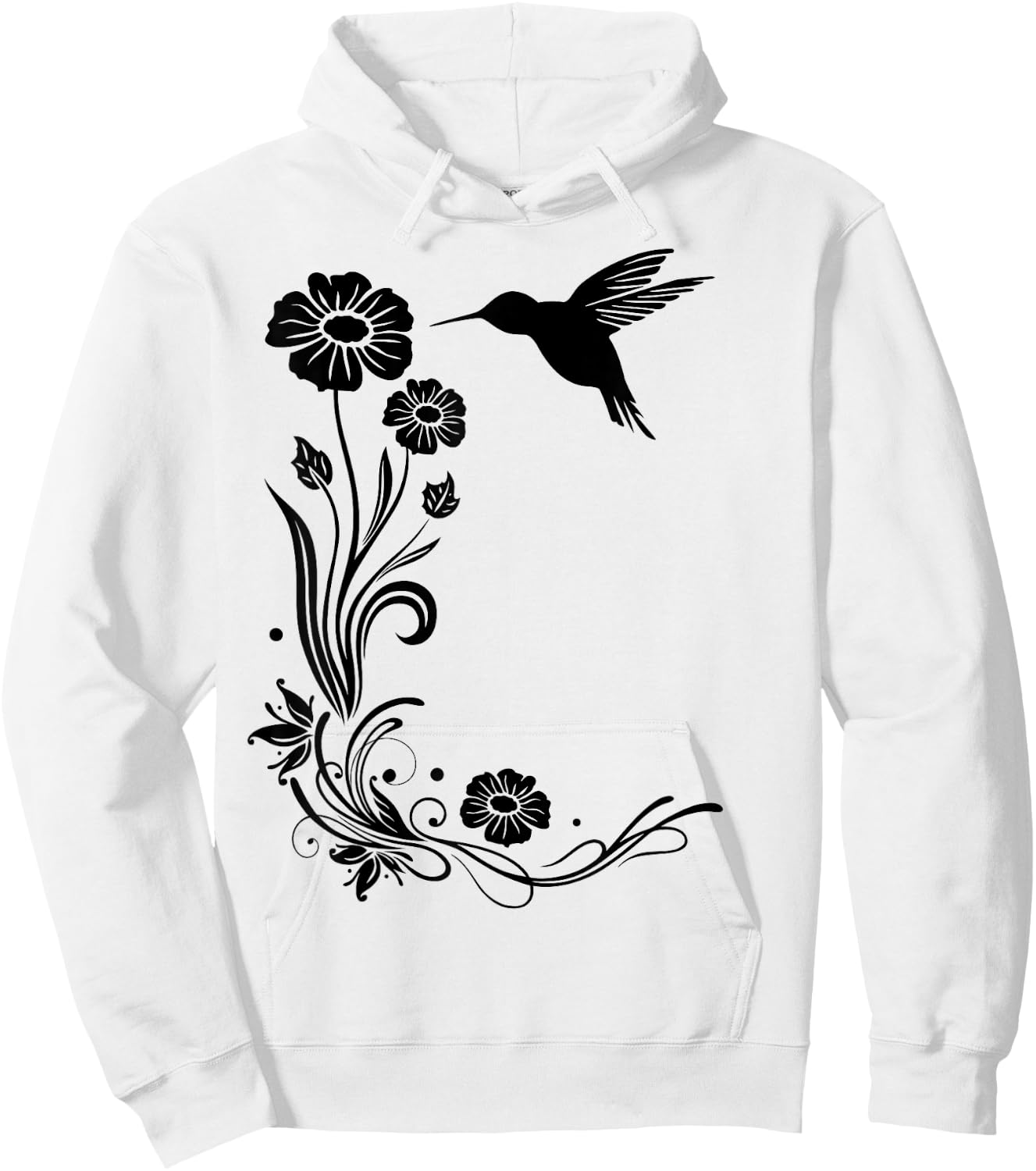 Summer Shirt. Hummingbird with flowers Colibri. Hoodie - Hoodie | White
