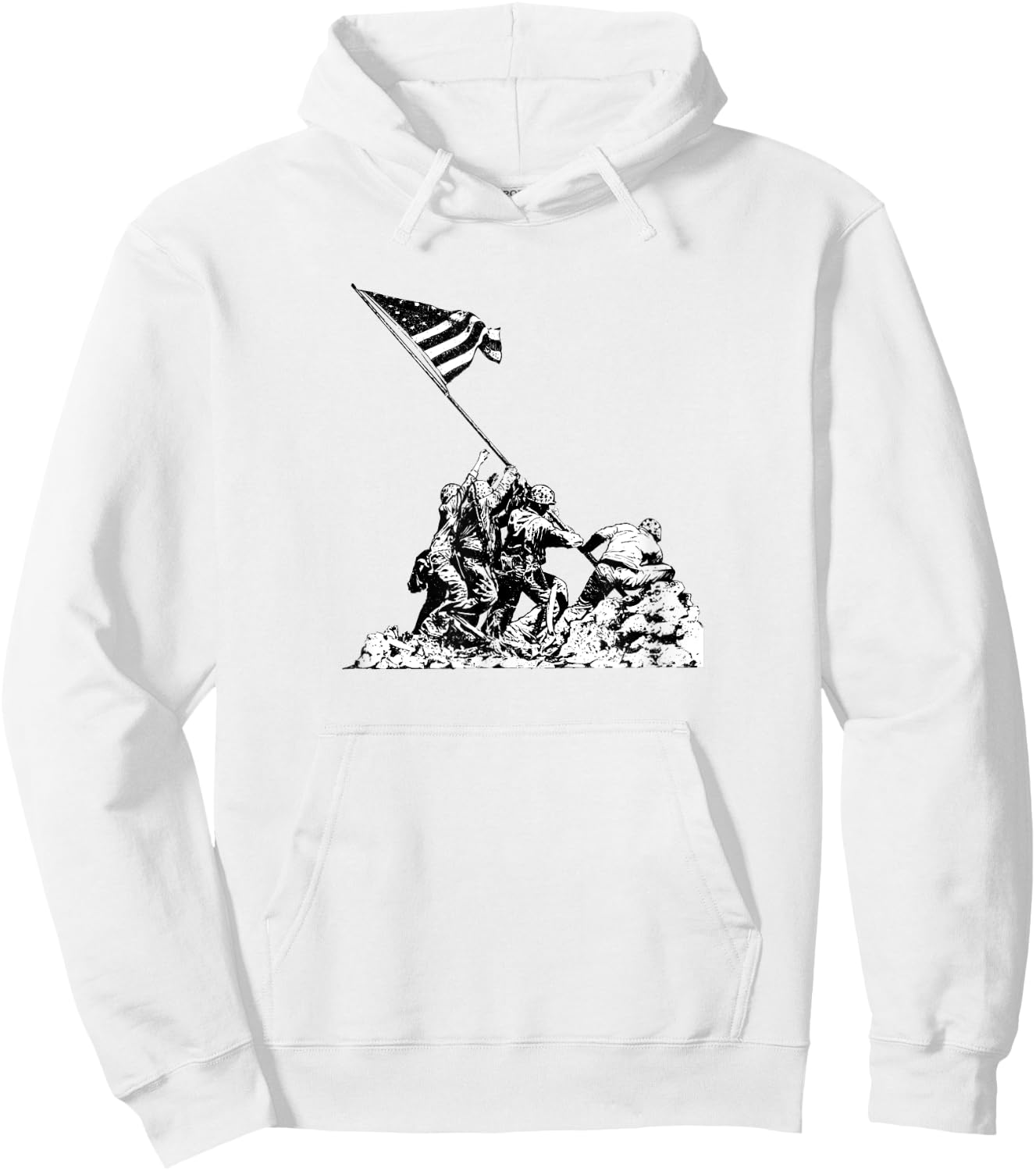Raising Flag on Iwo Jima T Shirt Hoodie - Hoodie | White