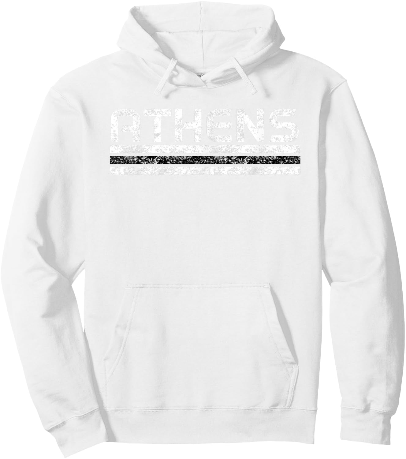 Athens Georgia Retro Vintage Weathered Stripe Hoodie - Hoodie | White