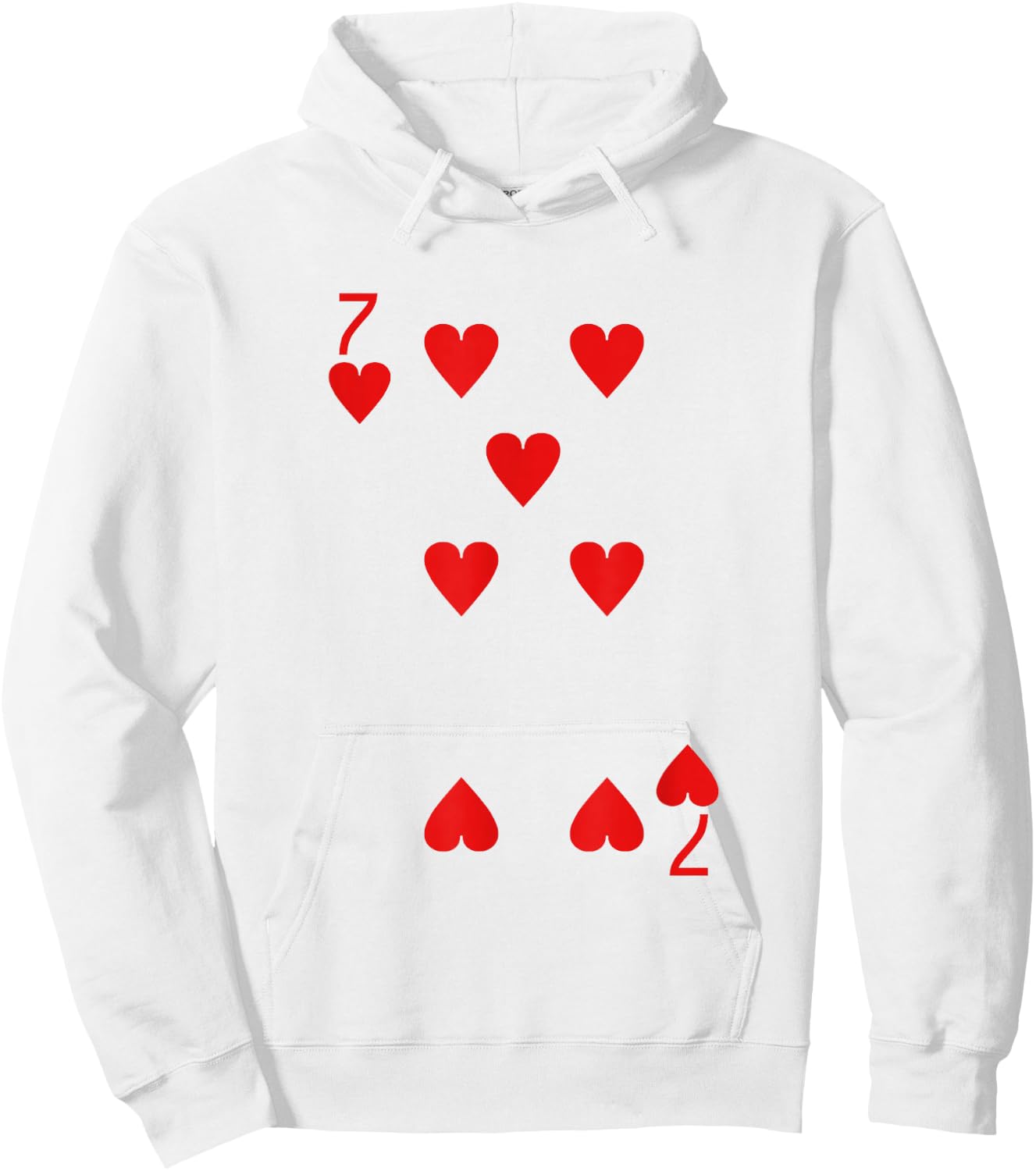 Seven Of Hearts Deck Of Cards Playing Cards Halloween Poker Hoodie - Hoodie | White