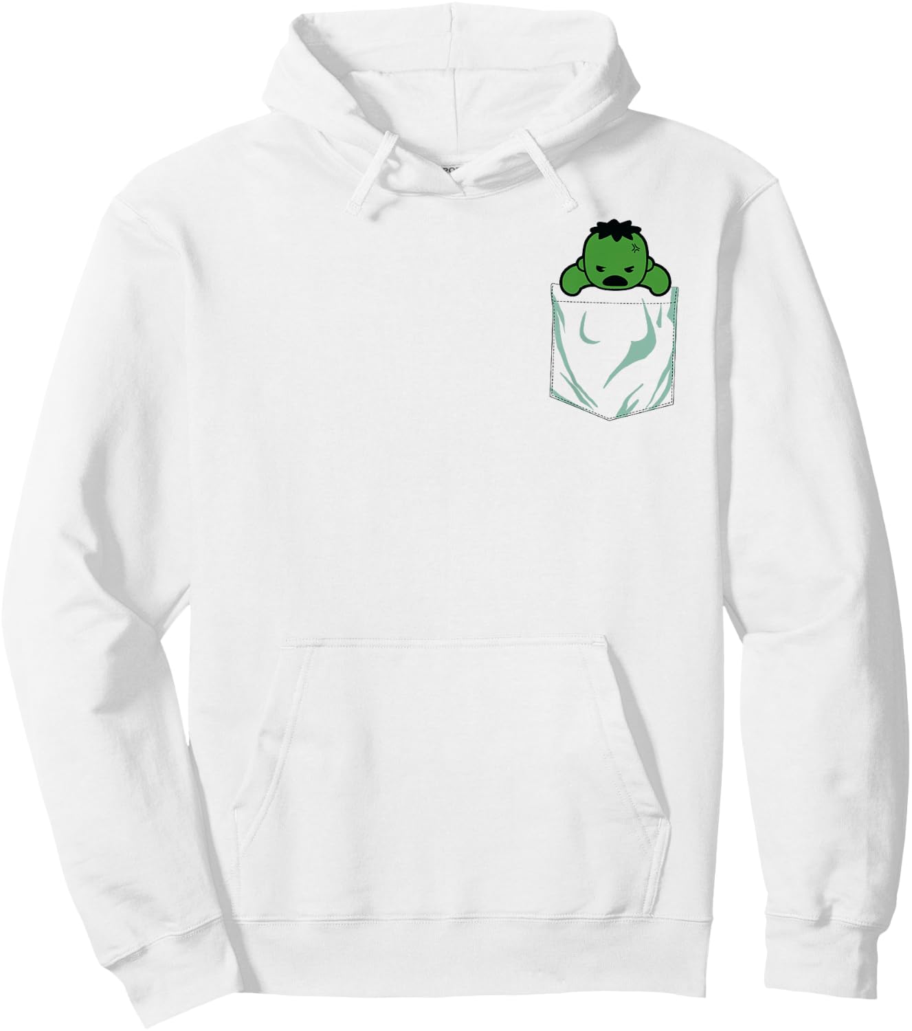 Marvel Incredible Hulk Left Chest Pocket Graphic Hoodie - Hoodie | White