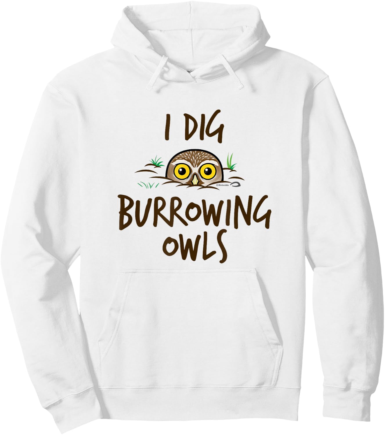 I Dig Burrowing Owls Cute Cartoon Bird by Birdorable Hoodie - Hoodie | White
