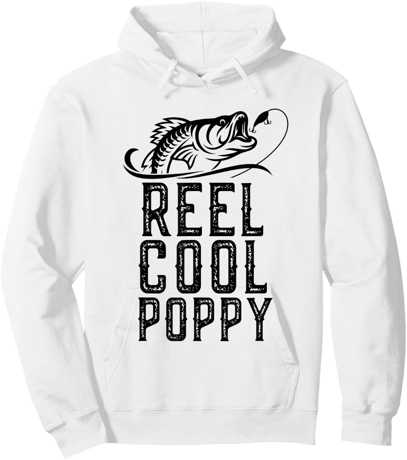 Reel Cool Poppy Fishing Fisherman Funny Grandpa Retro Hoodie - Hoodie | White