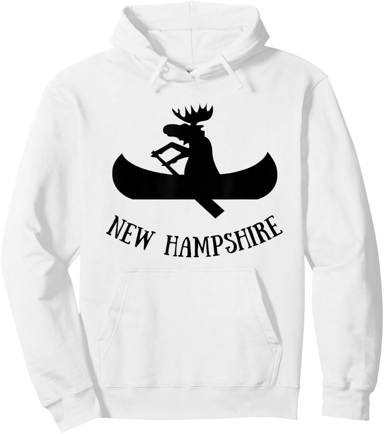New Hampshire | Moose Canoe Vacation t shirt Hoodie - Hoodie | White