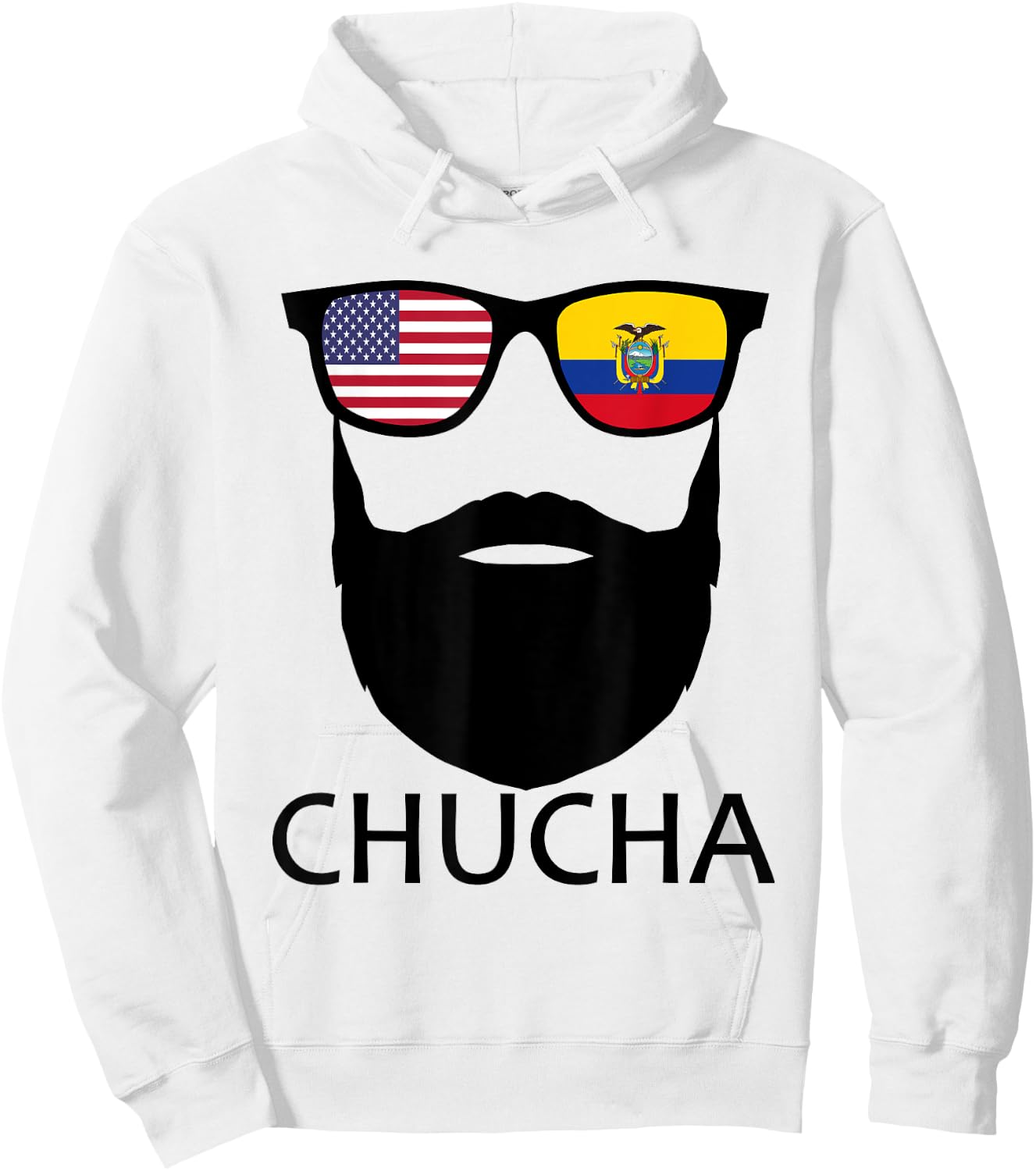 Half American Ecuadorian Chucha USA Ecuador Flag Patriot Men Hoodie - Hoodie | White