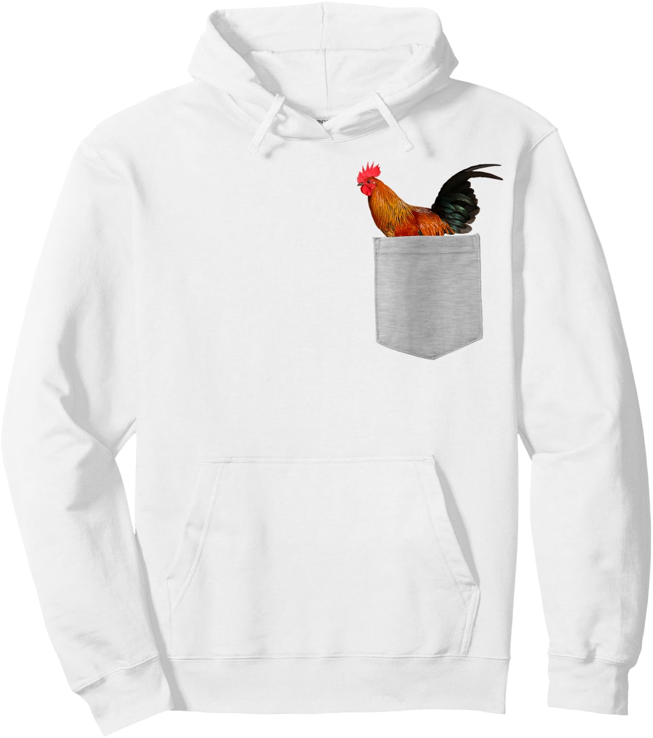 Animal in Your Pocket Proud Rooster Cock Hoodie - Hoodie | White