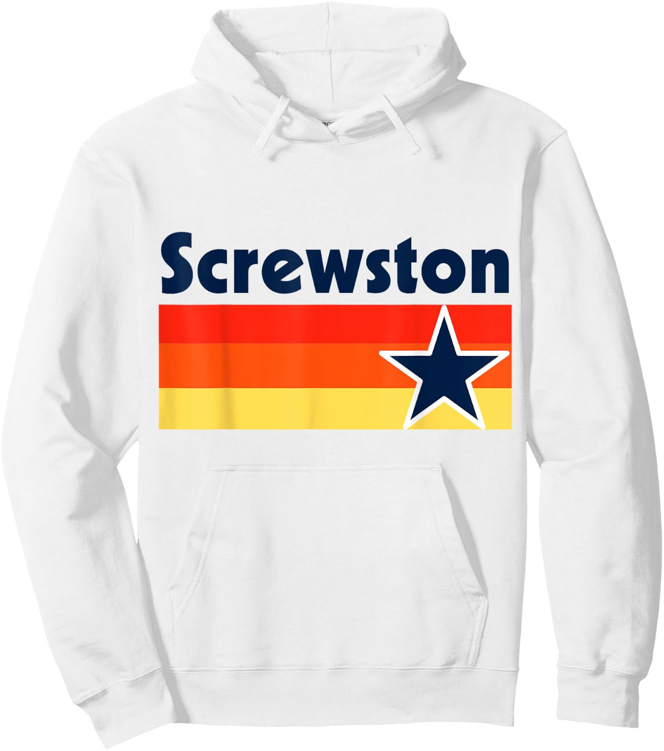 Screwston Texas H-town Houston Retro Hoodie - Hoodie | White