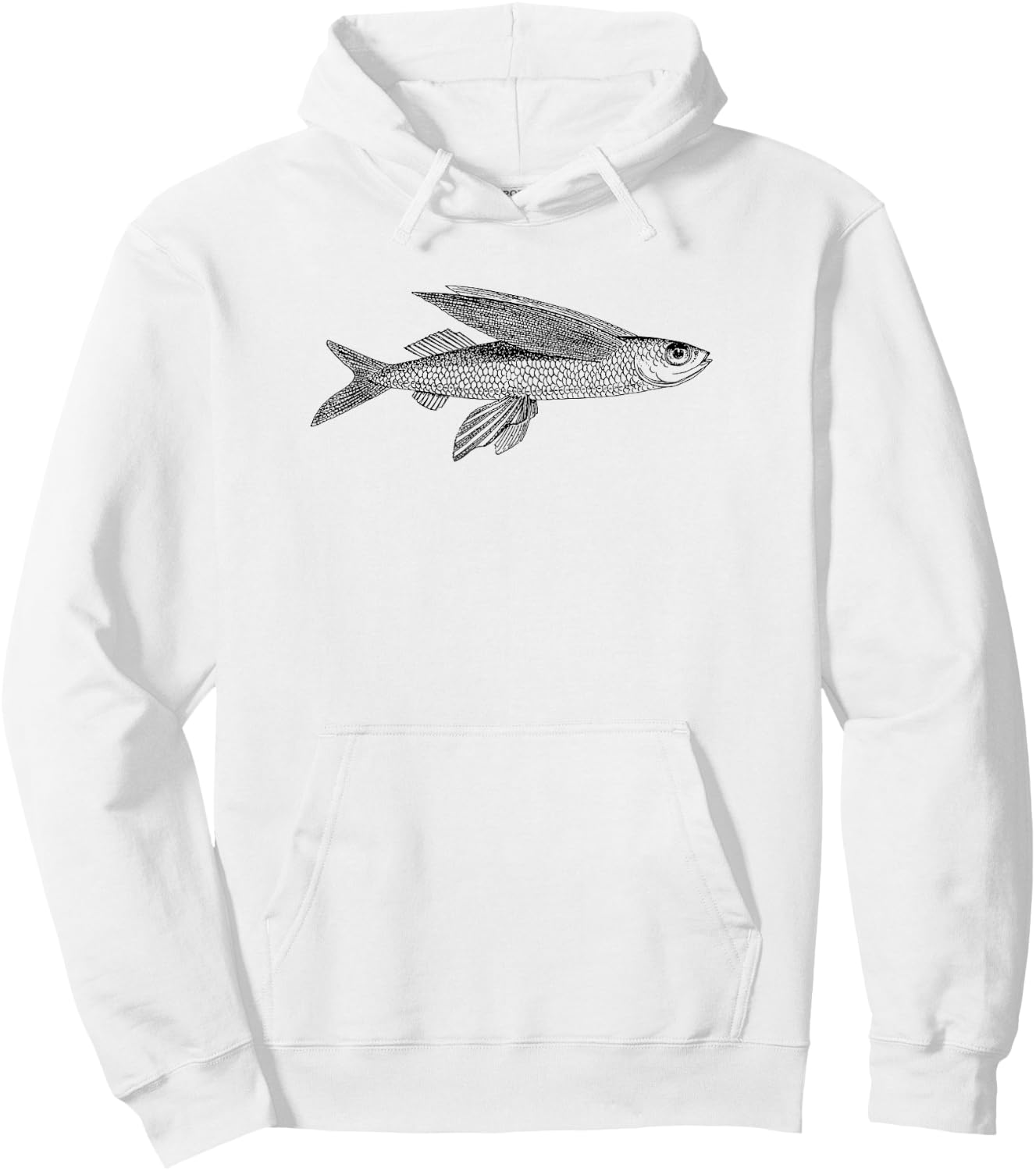 Flying fish simple graphic fisherman design Hoodie - Hoodie | White