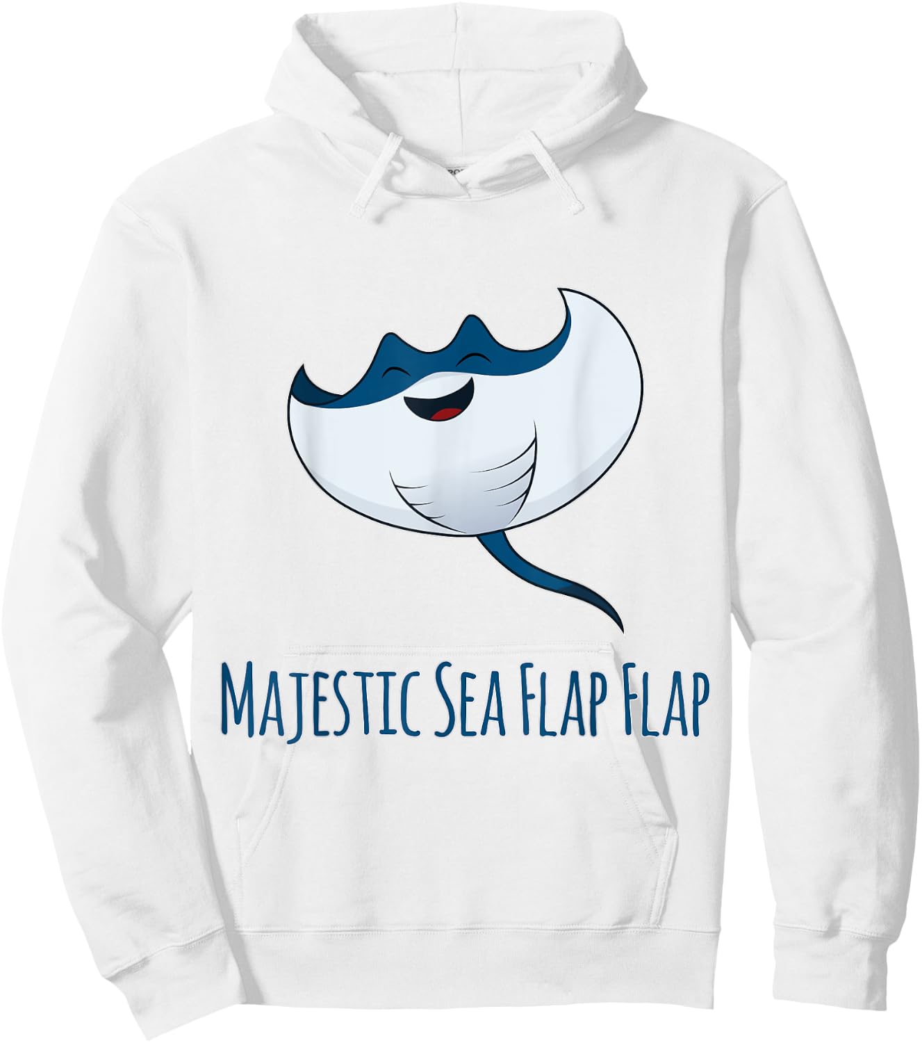 Manta Ray Majestic Sea Flap Flap Short Sleeved Hoodie - Hoodie | White