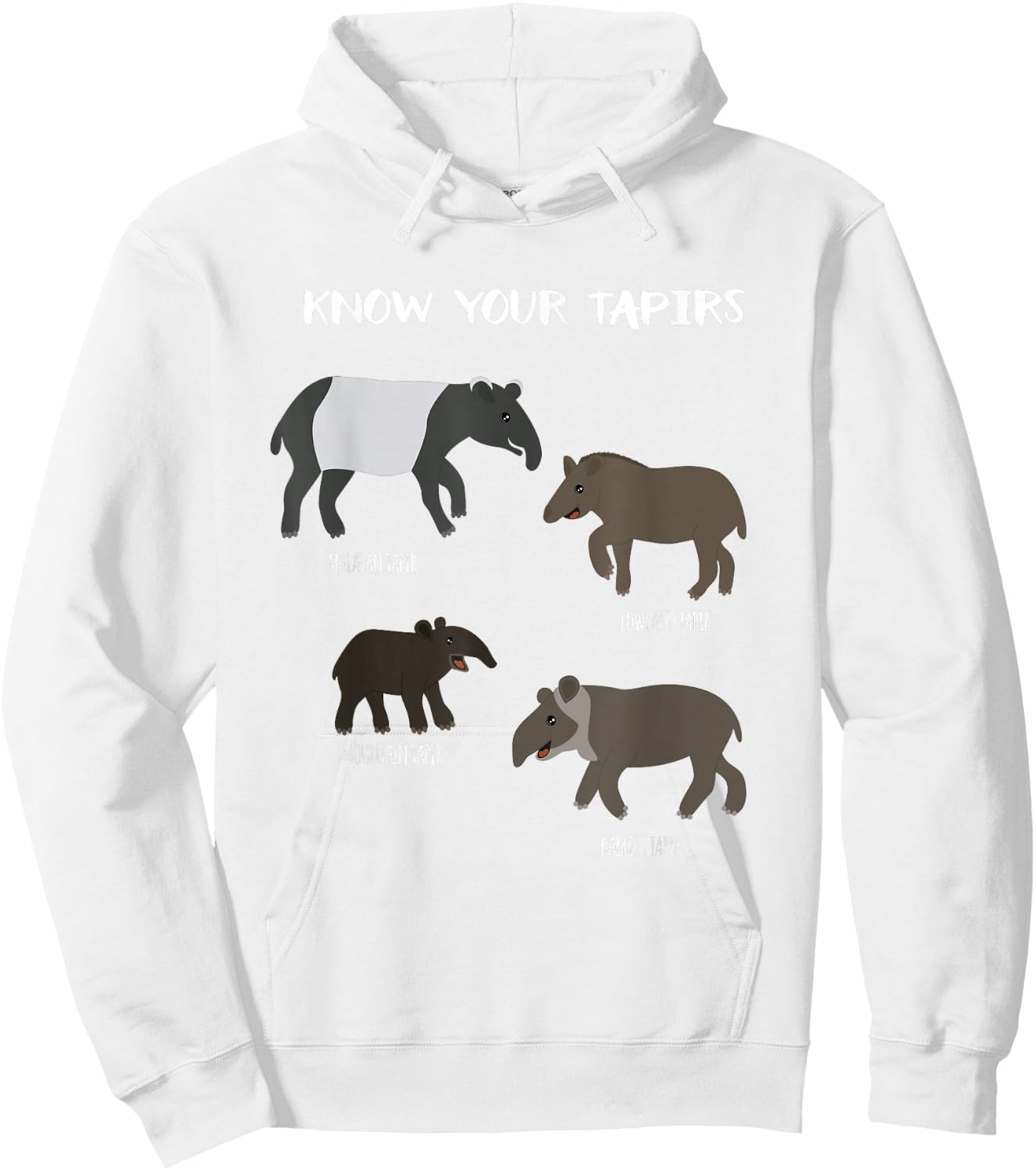 Know Your Tapirs Funny Tapir Animal Educational T Shirt Hoodie - Hoodie | White