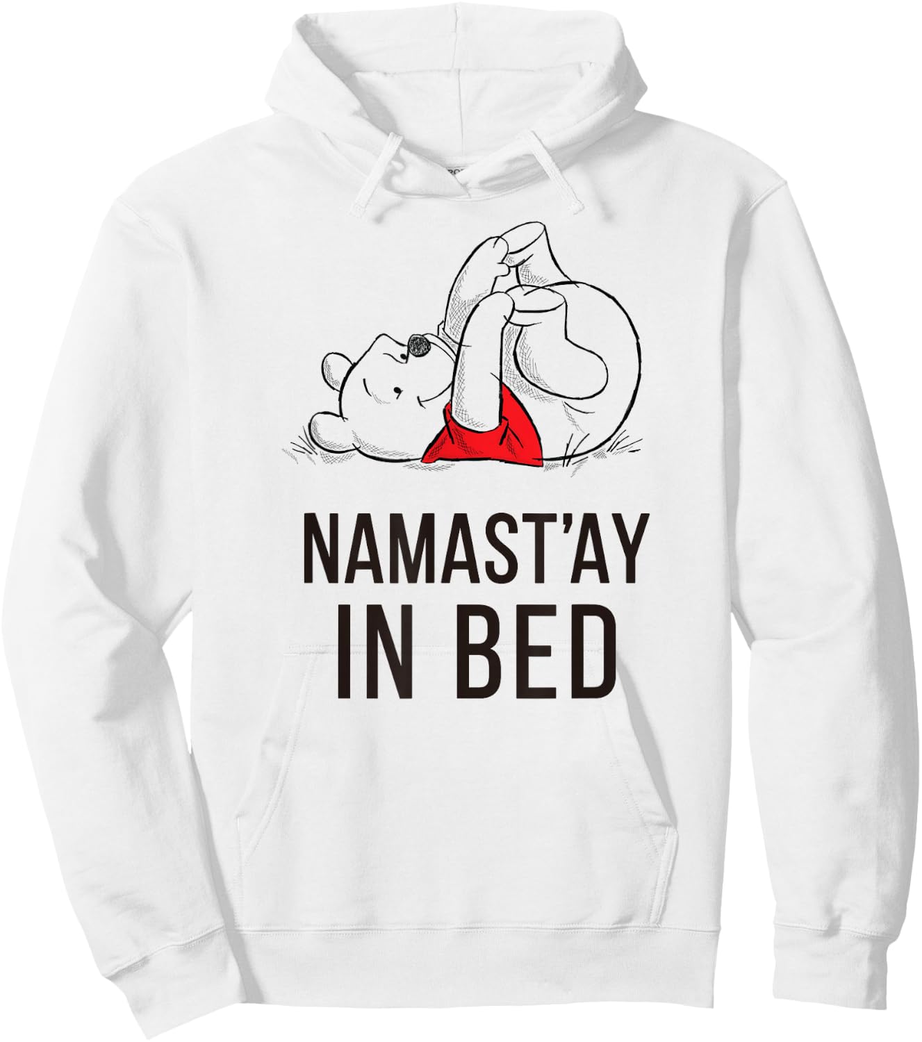 Disney Winnie the Pooh Namast'ay Short Sleeve Hoodie - Hoodie | White
