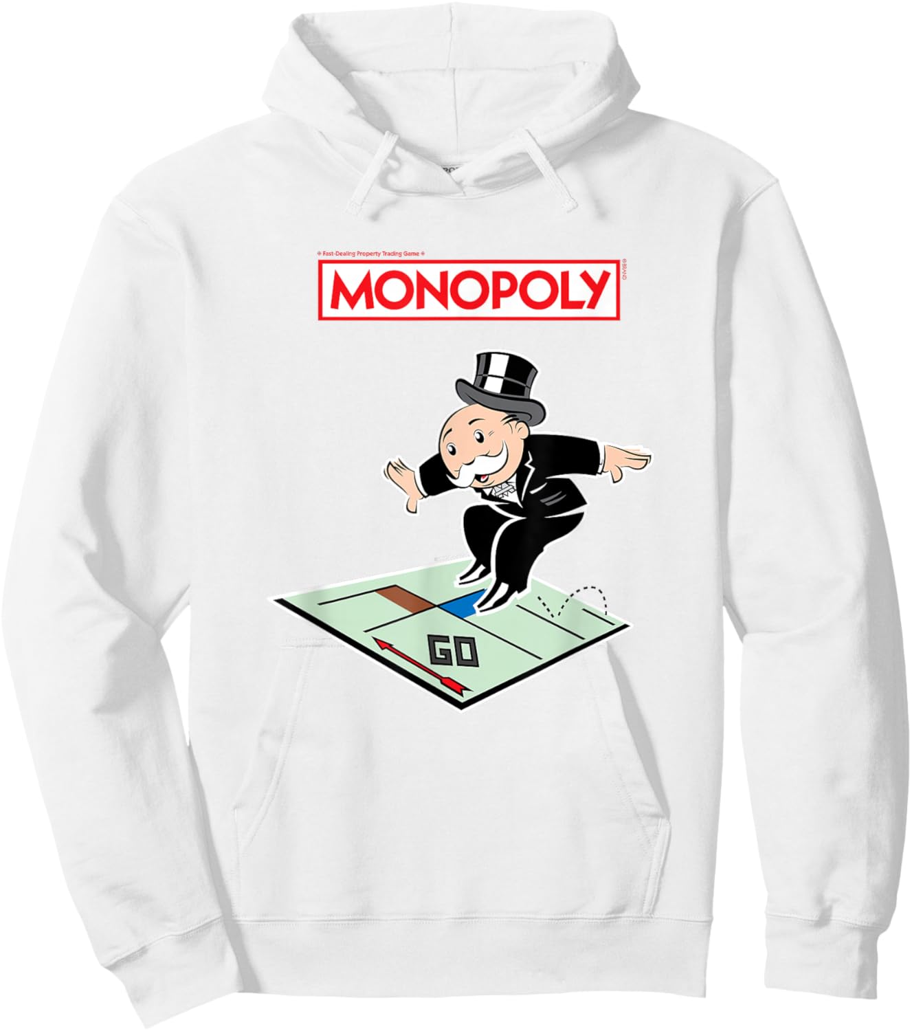 Monopoly Rich Uncle Surfing Board Game Hoodie - Hoodie | White