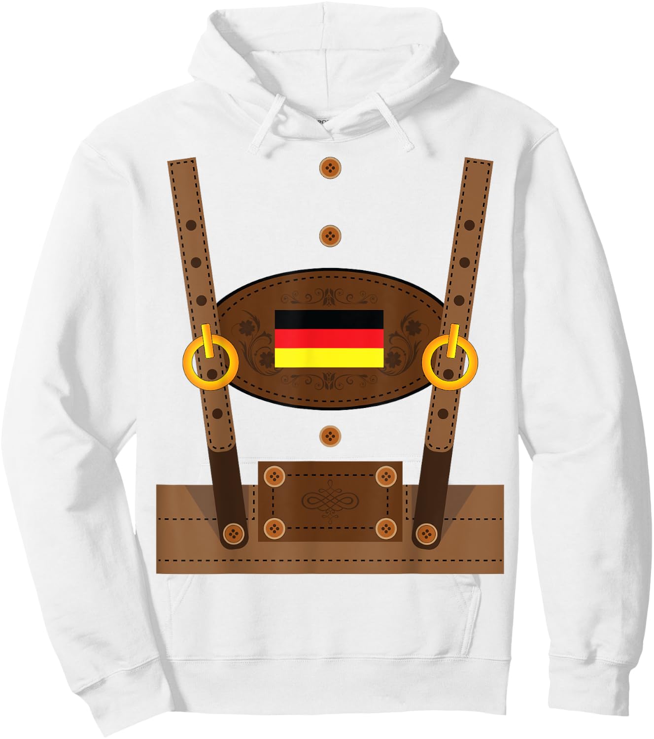 Lederhosen Funny Oktoberfest Germany Costume Shirt Hoodie - Hoodie | White