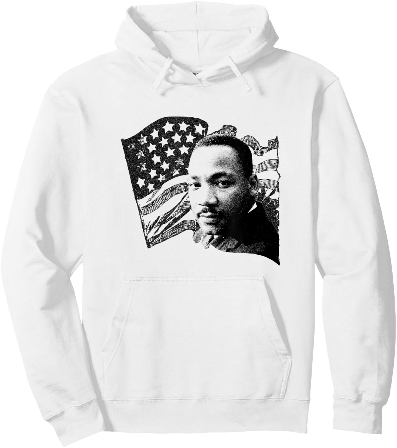 Martin Luther King Day Patriot USA Flag Pride T shirt Hoodie - Hoodie | White