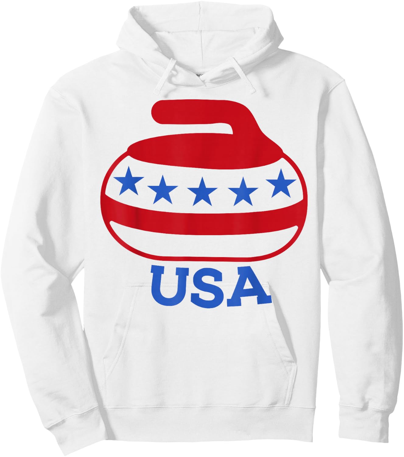 Curling USA Team Support Red, White, and Blue Pride Hoodie - Hoodie | White