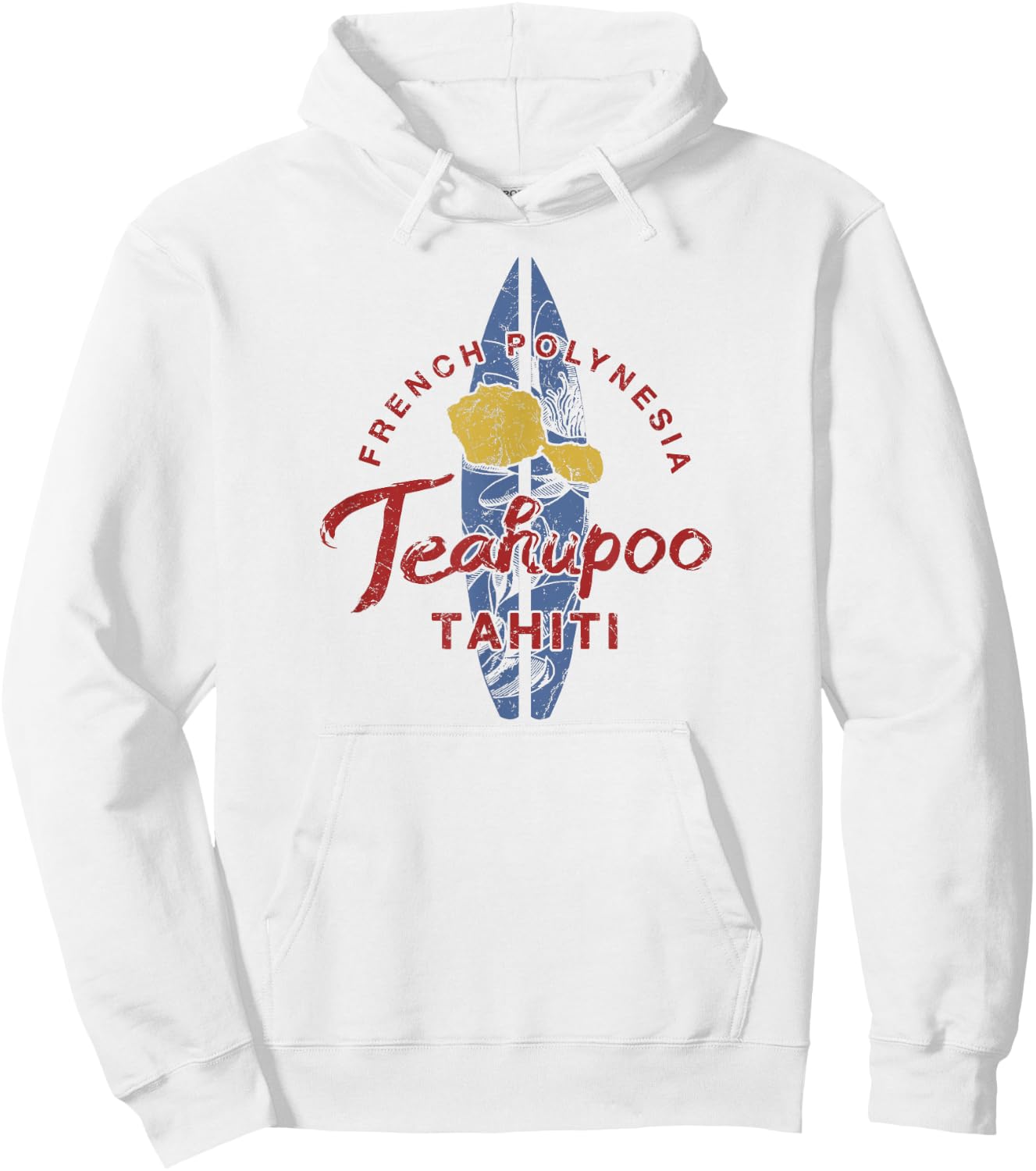 Tahiti Teahupoo Surfing French Polynesian Vintage Hoodie - Hoodie | White
