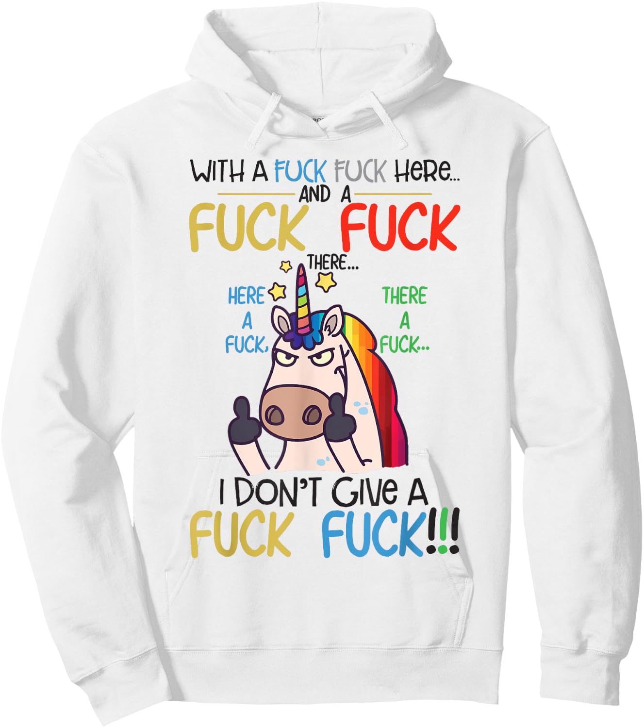 Funny Sarcasm Unicorn Shirt - Women's Adult Men's - White - Small - Short Sleeve - Cotton 65% Polyester 35% - Modern Classic - Everyday - Birthday - Lace Embellishment Hoodie - Hoodie | White