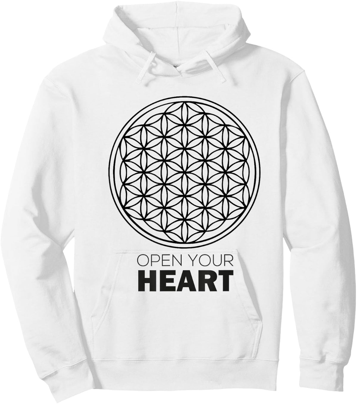 Flower Of Life - Open Your Heart. Sacred Geometry Hoodie - Hoodie | White