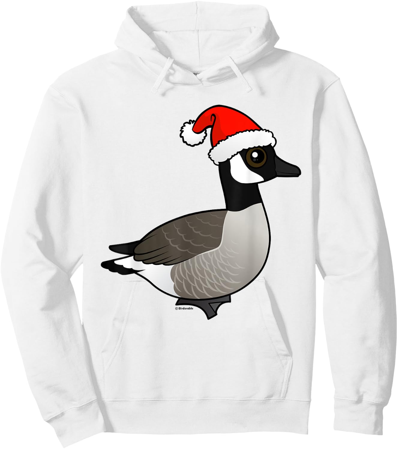 Funny Cute Cartoon Santa Canada Goose Christmas Gift Hoodie - Hoodie | White