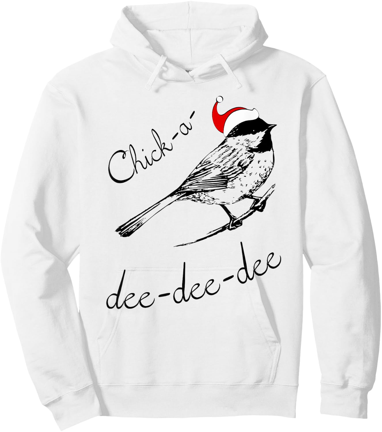 Chickadee Christmas Shirt Cute Santa Bird Lover Gift Hoodie - Hoodie | White