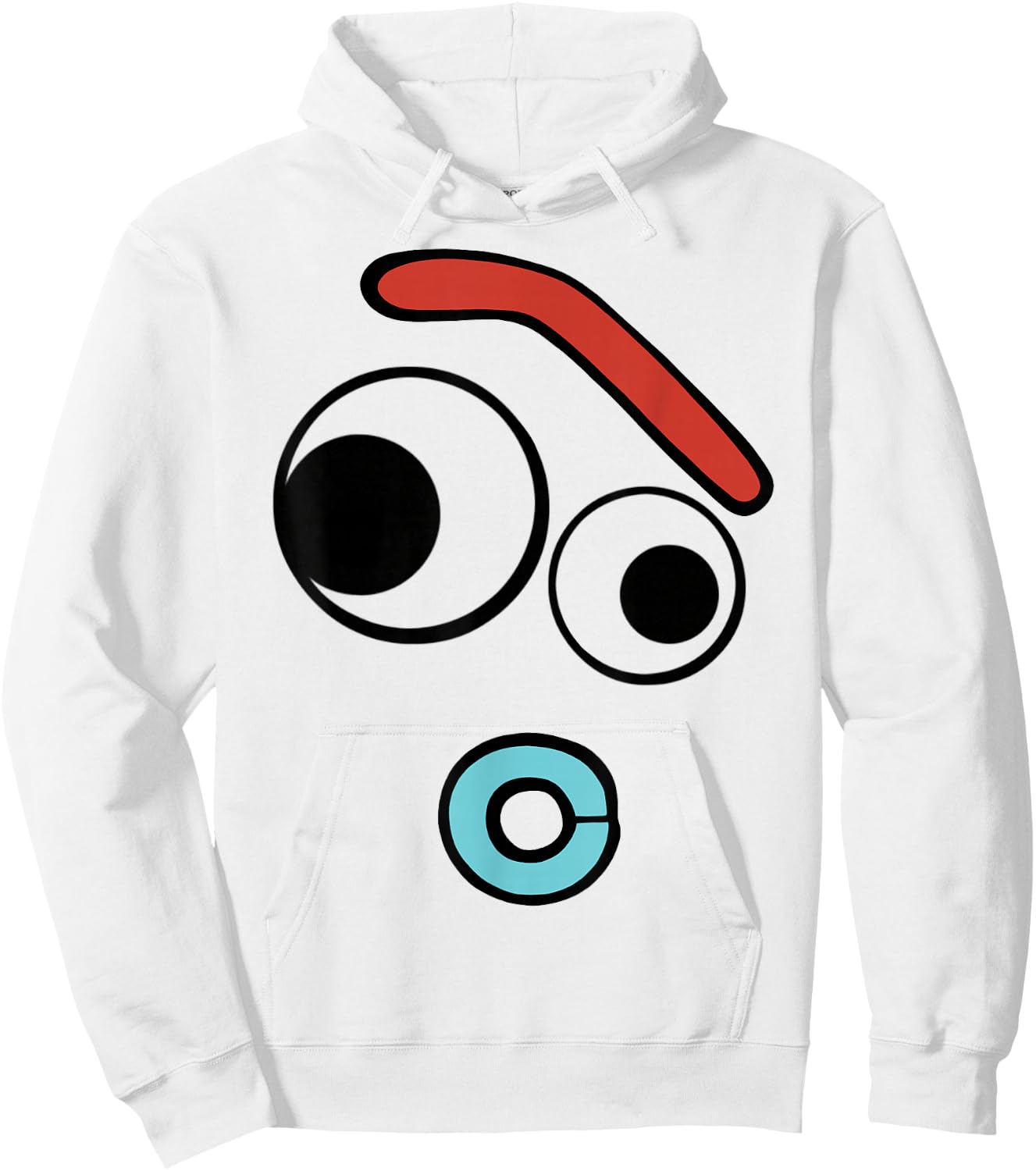 Disney Pixar Toy Story 4 Forky Large Surprised Face Hoodie - Hoodie | White