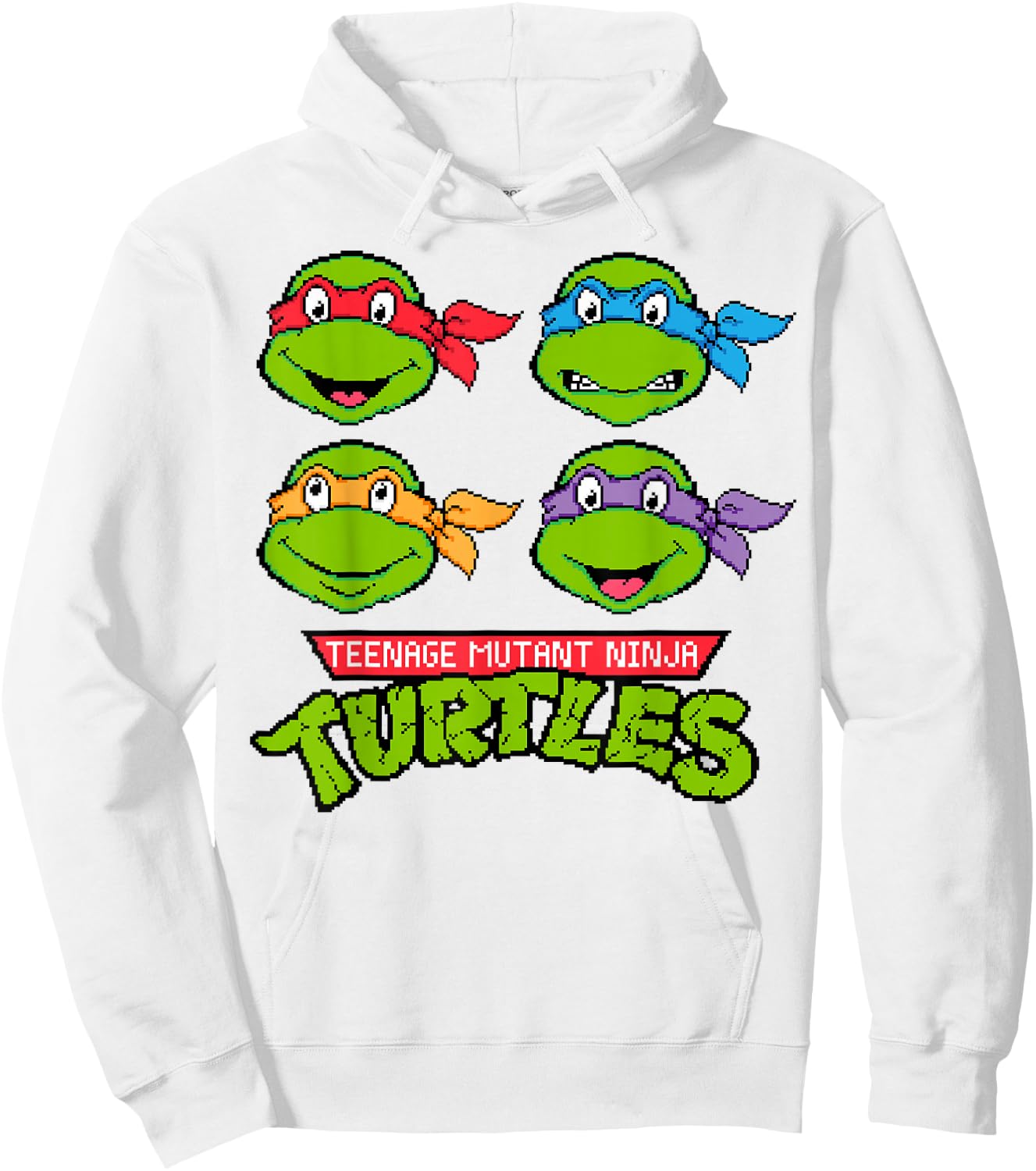 Teenage Mutant Ninja Turtles 16-Bit Turtle Heads Hoodie - Hoodie | White