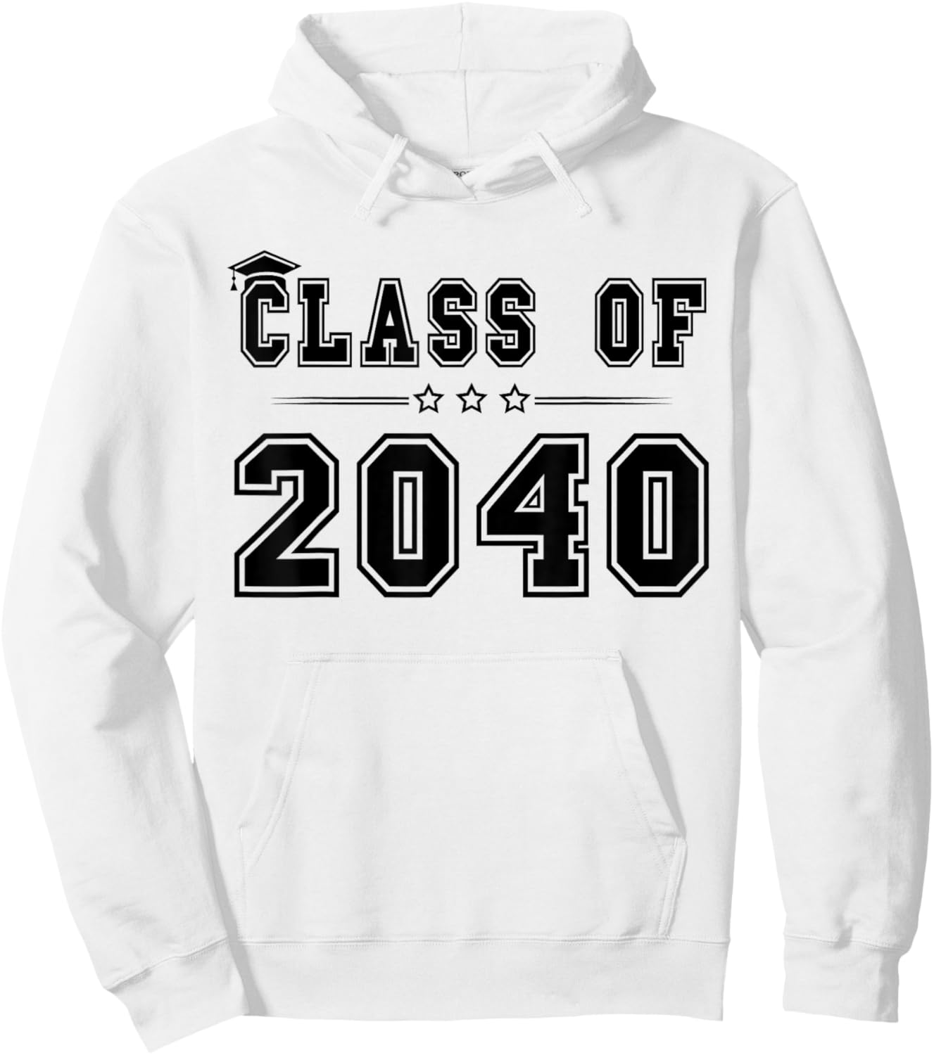 Class of 2040 Grow with Me Graduation Handprint On Back Hoodie - Hoodie | White