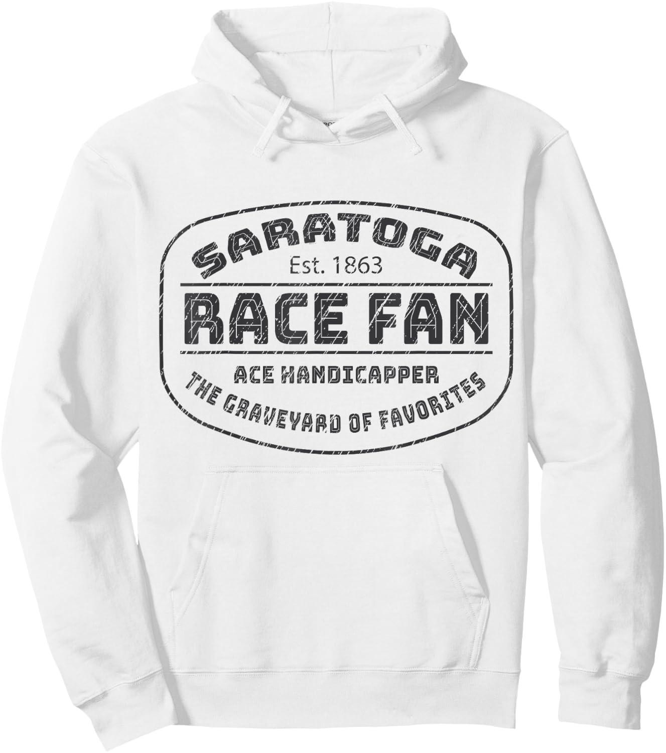Saratoga Race Fan, Ace Handicapper Distressed Hoodie - Hoodie | White