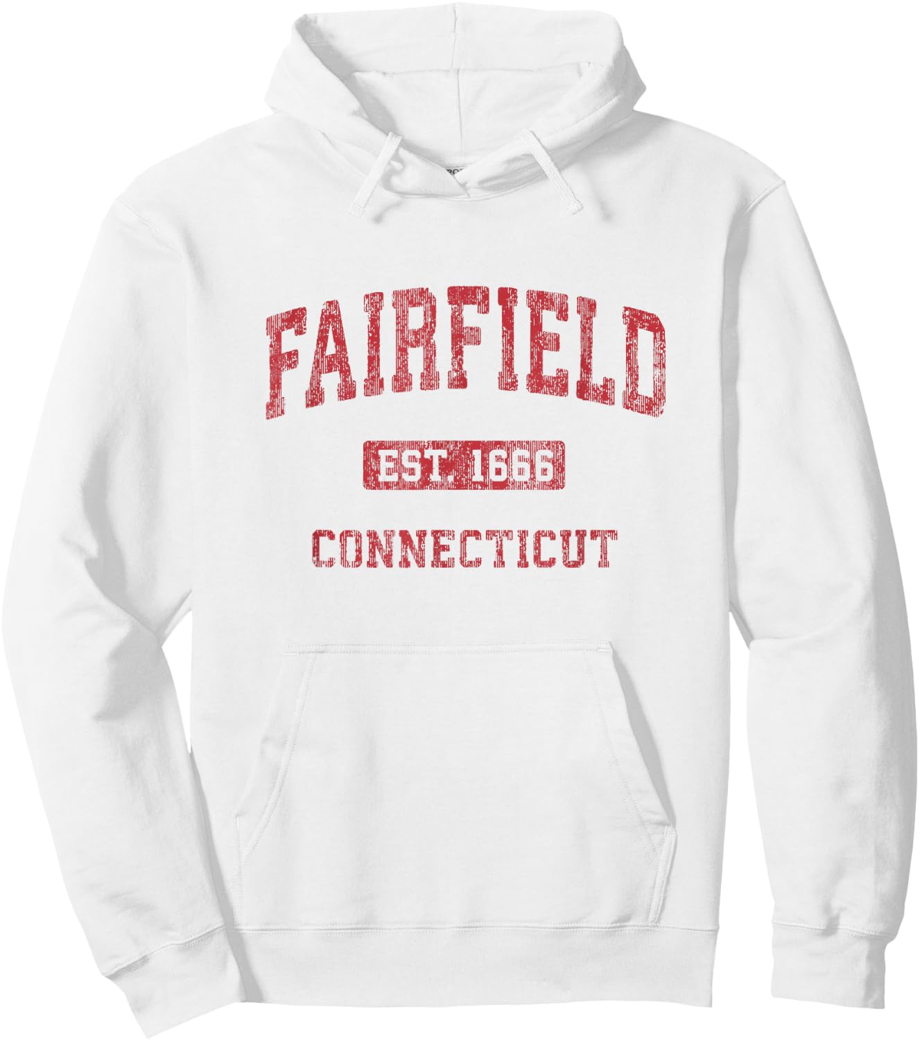 Fairfield Connecticut CT Vintage Athletic Sports Design Hoodie - Hoodie | White