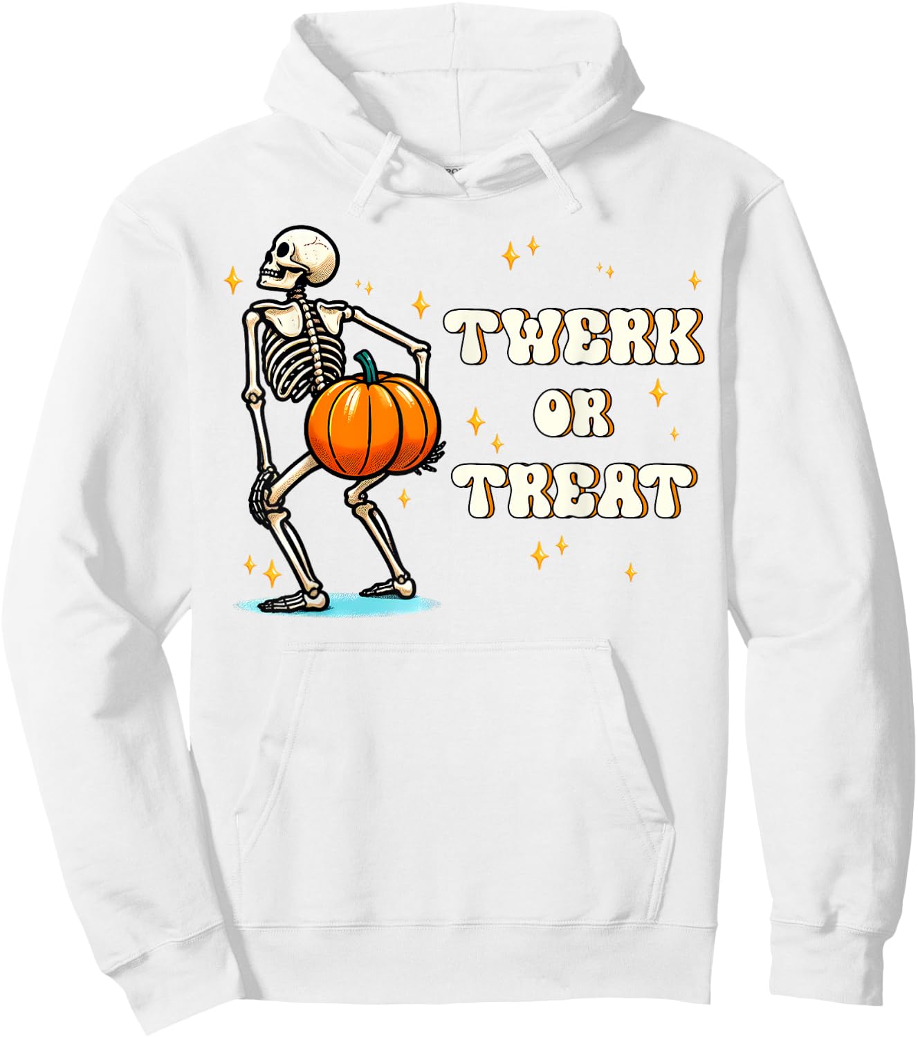 Twerk or Treat Skeleton Dancing Halloween Season Costume Hoodie - Hoodie | White