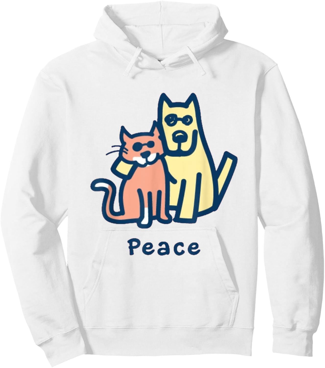 Cat Mom Dog Mom Peace Together I Love Pets Hoodie - Hoodie | White
