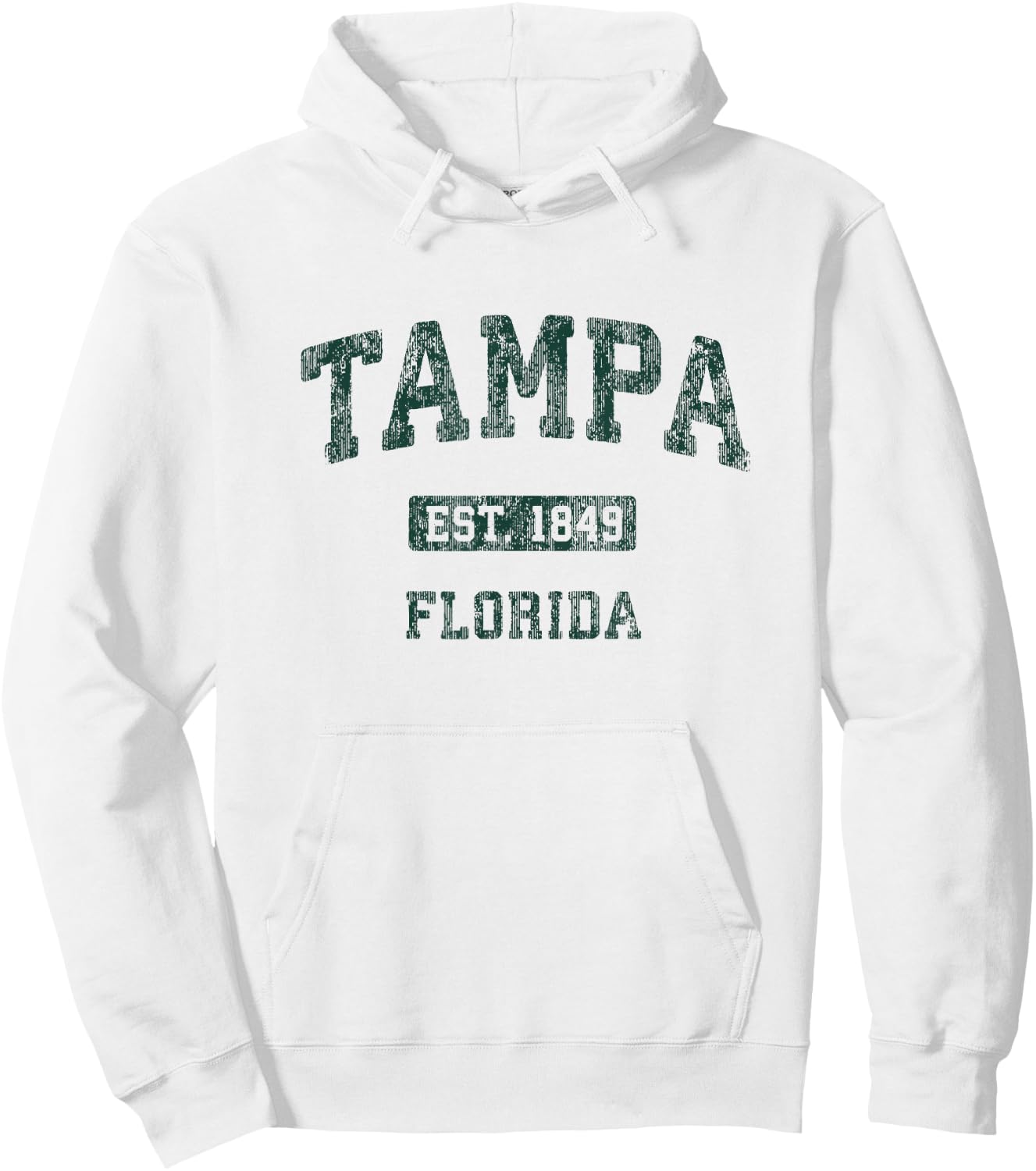 Tampa Florida FL Vintage Athletic Sports Design Hoodie - Hoodie | White