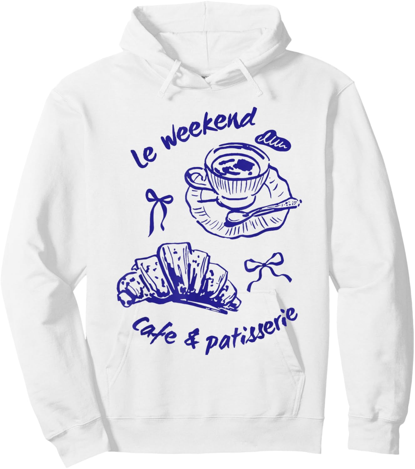 Le weekend le croissant coffee Cafe et Patisserie Hoodie - Hoodie | White