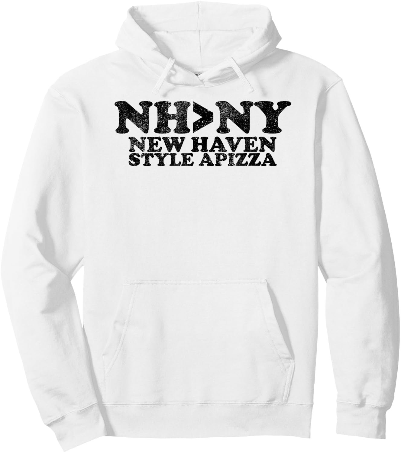 NH>NY New Haven Style Apizza Shirt Pizza Hoodie - Hoodie | White
