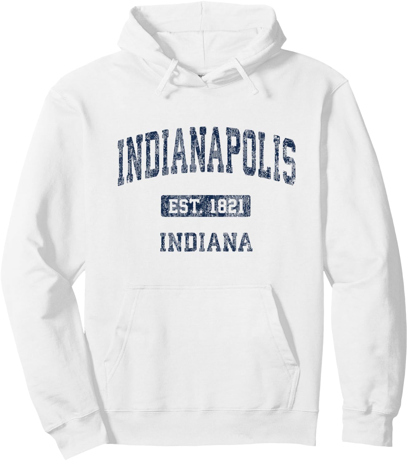 Indianapolis Indiana IN Vintage Athletic Sports Design Hoodie - Hoodie | White