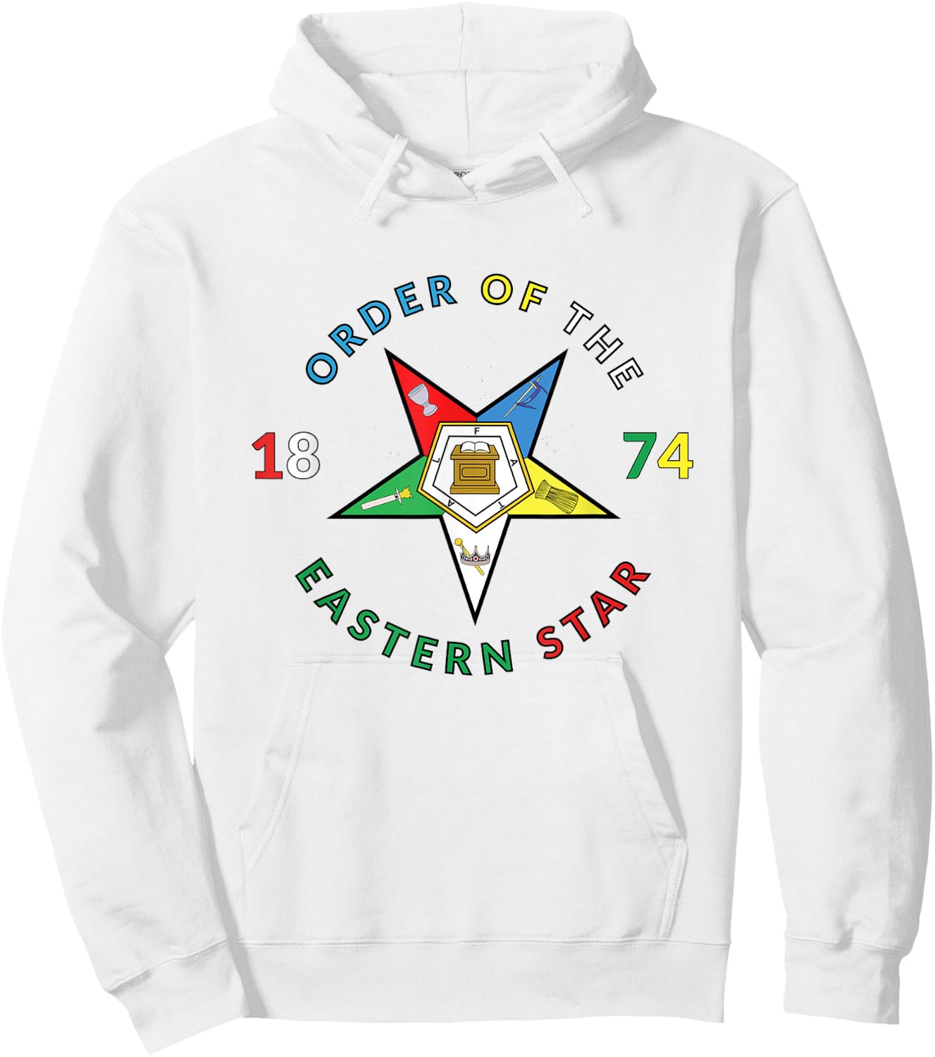 Order of the Eastern Star 1874 PHA OES Prince Hall Hoodie - Hoodie | White