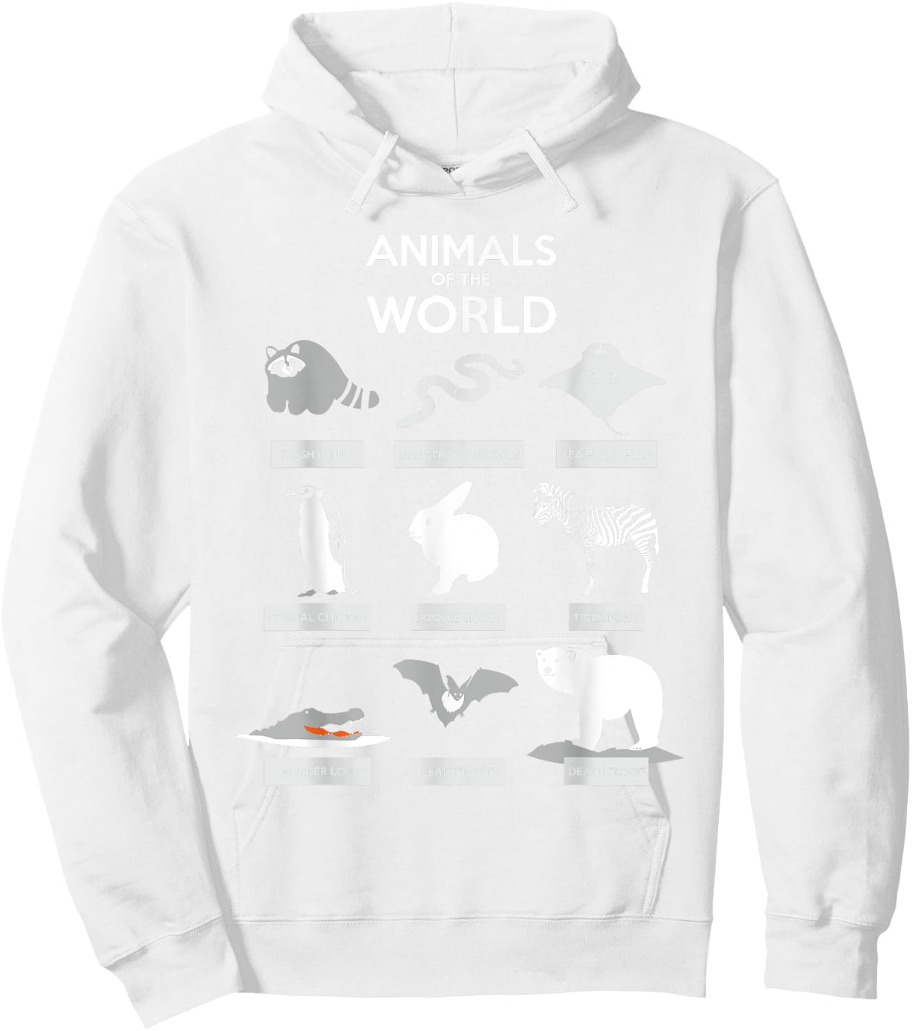 Animals Of The World | Funny Wild Animals Shirt Hoodie - Hoodie | White