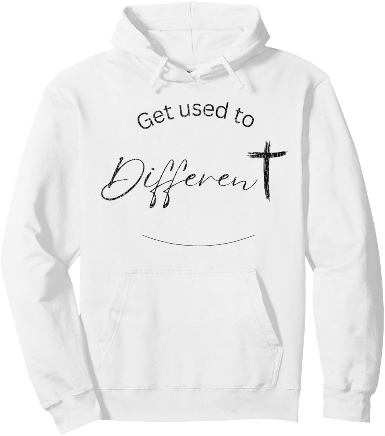 Vintage Get Used to Different The Chosen Cross Hoodie - Hoodie | White