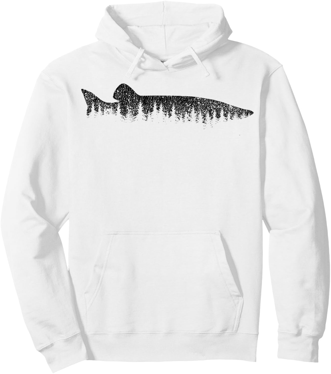 Musky Pine Forest Treeline - Outdoor Fishing Angler Hoodie - Hoodie | White