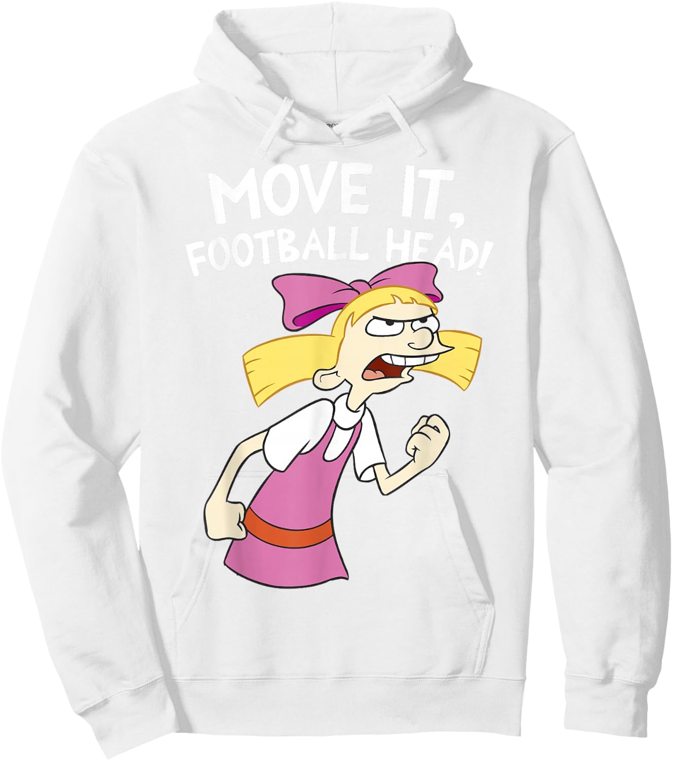 Hey Arnold! Helga Move It Football Head Small Hoodie - Hoodie | White
