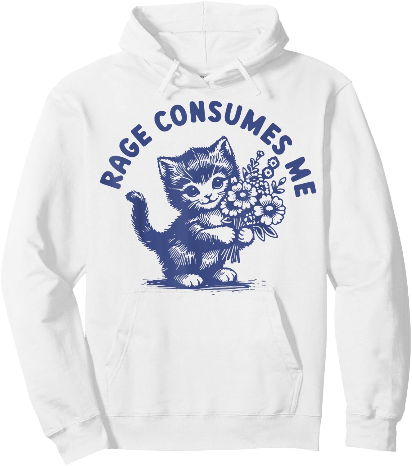 Cat Rage Consumes Me Women Hoodie - Hoodie | White