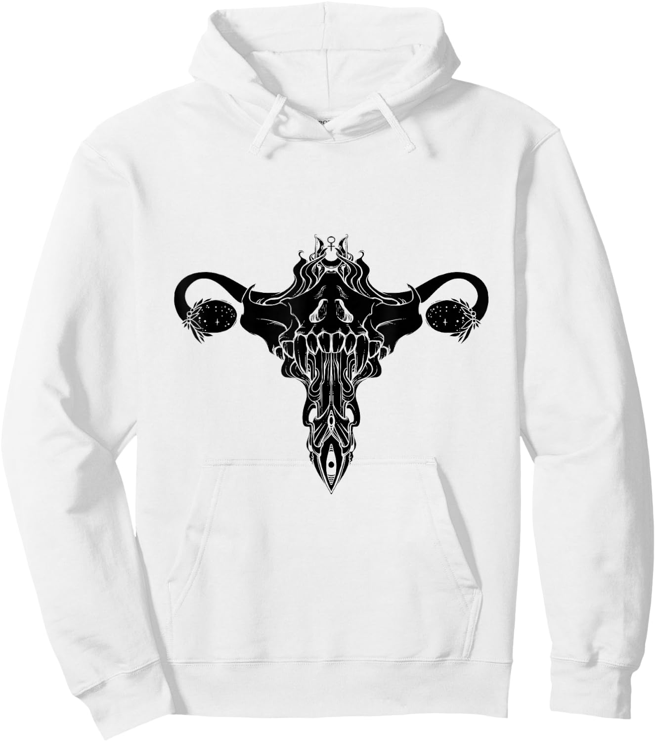 Death Metal Uterus Feminism Symbol Hoodie - Hoodie | White