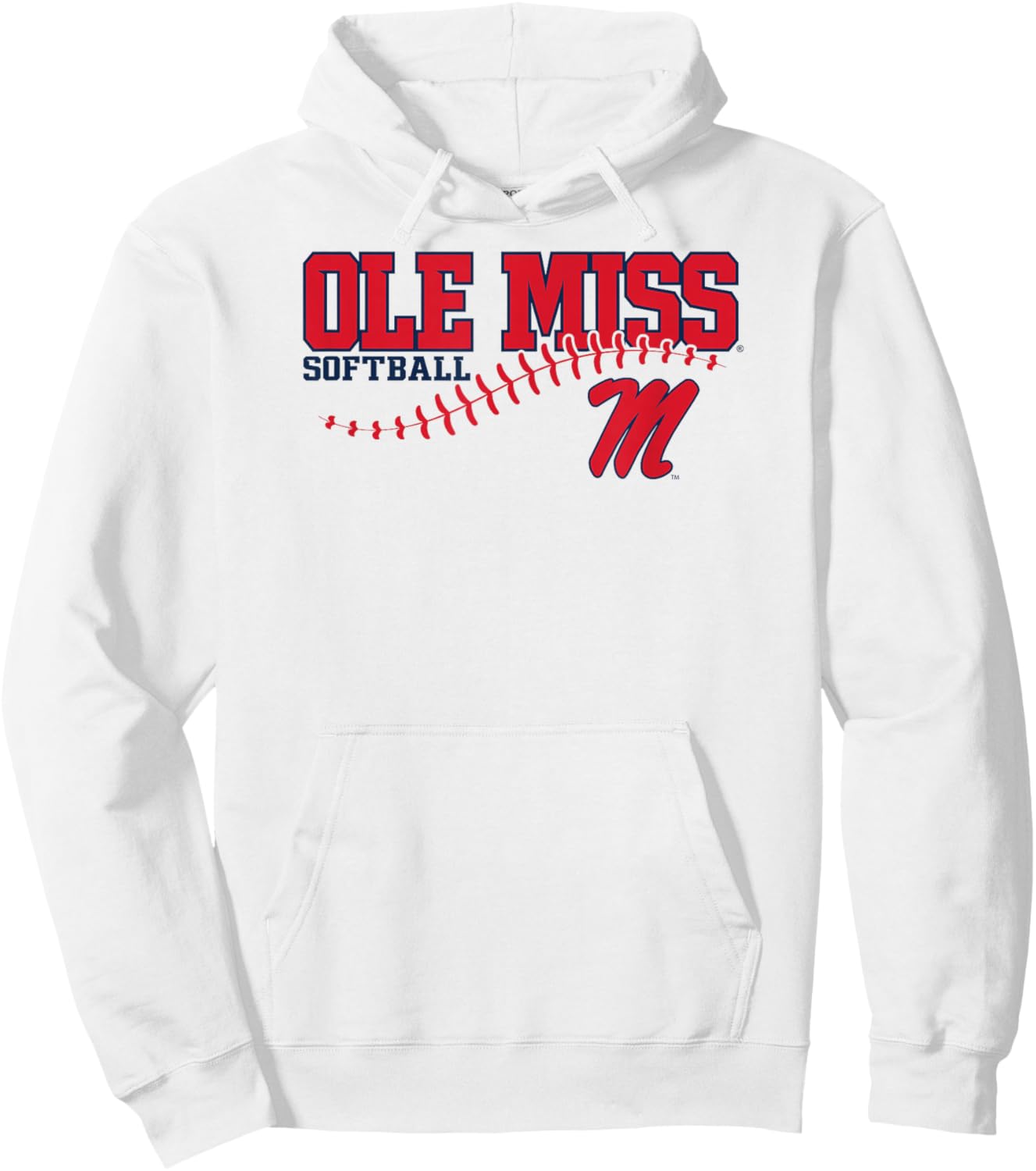 Mississippi Ole Miss Rebels Softball Laces Gray Hoodie - Hoodie | White