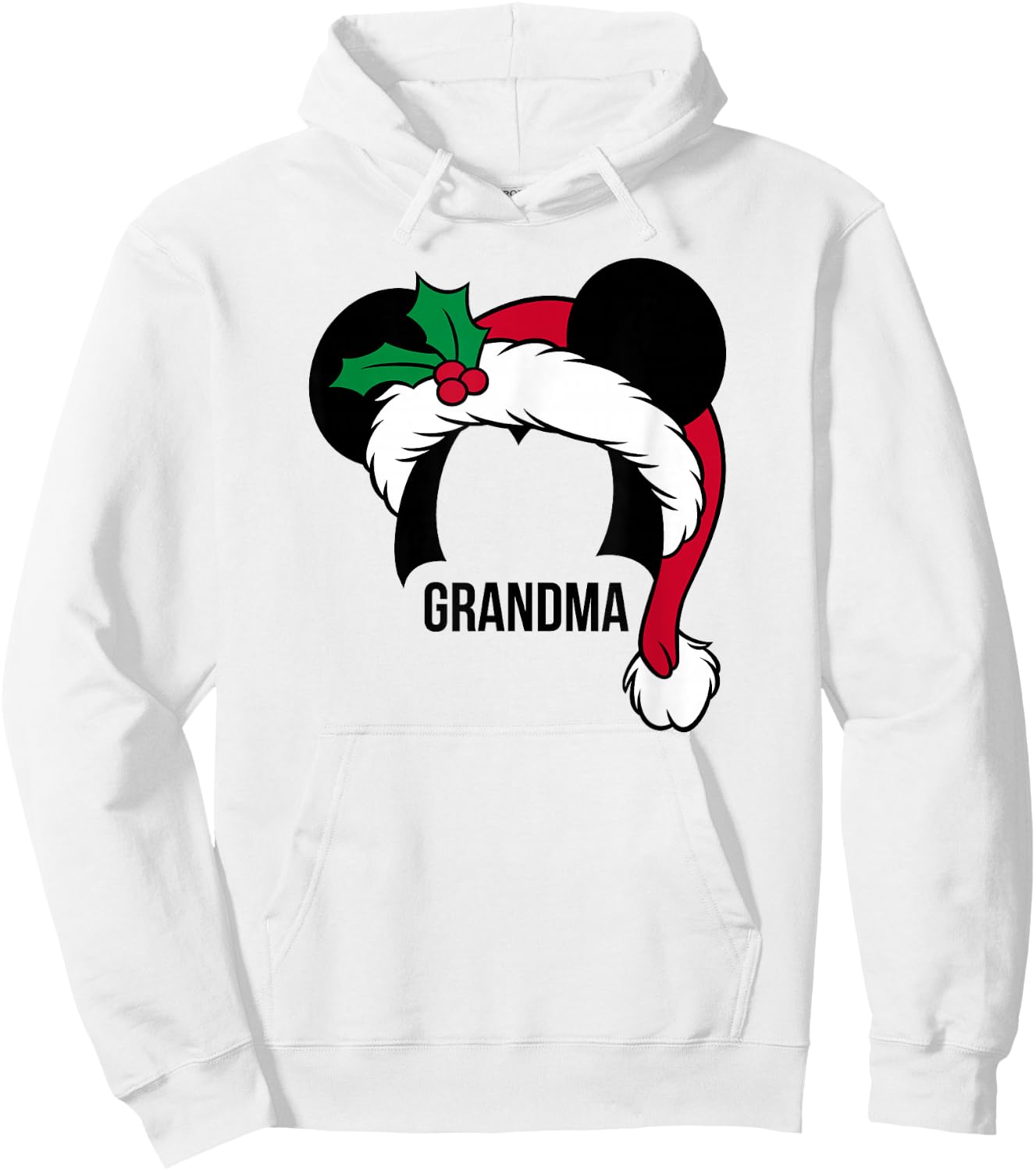 Disney Mickey Mouse Ears Santa Hat GRANDMA Holiday Hoodie - Hoodie | White