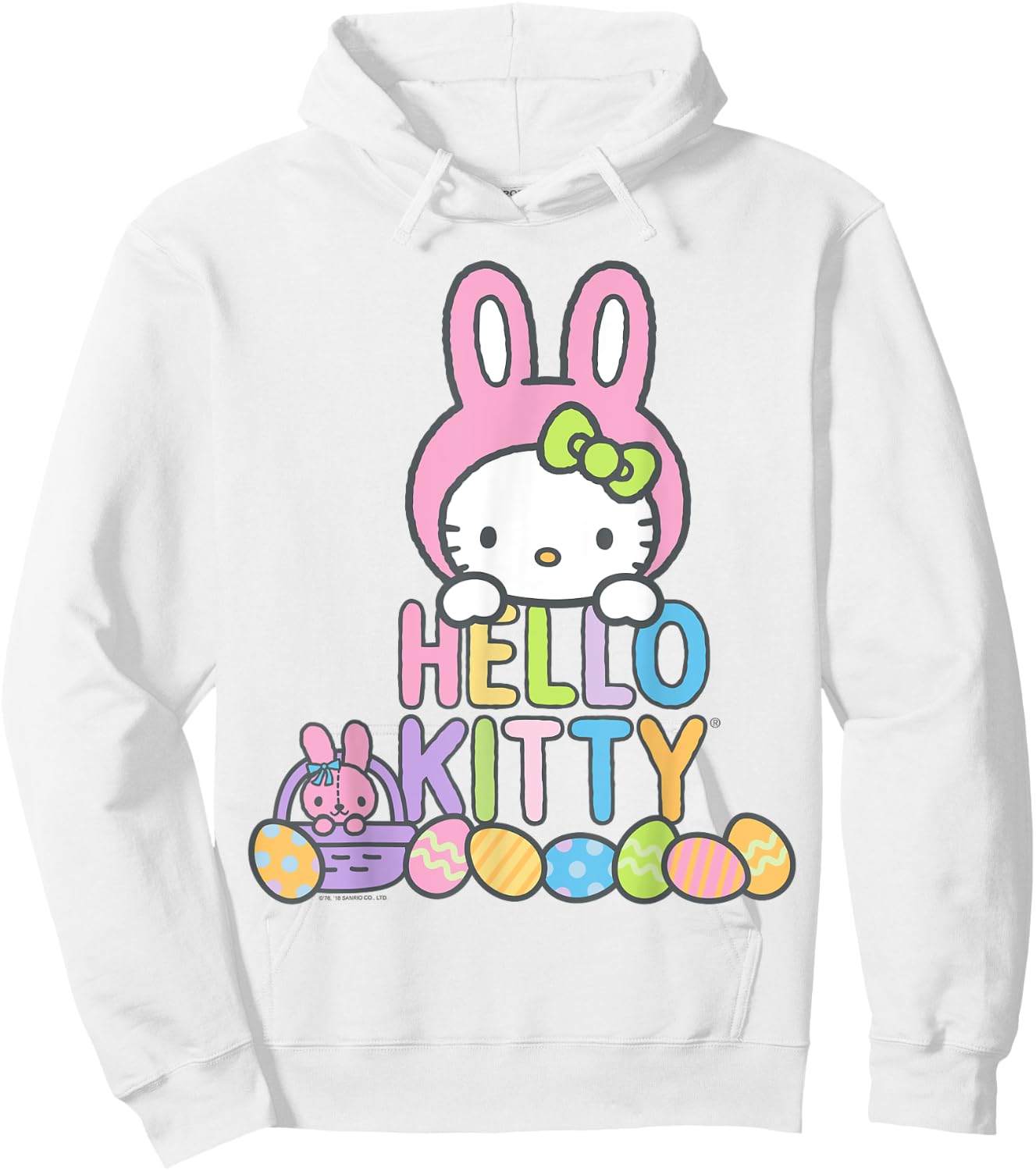 Hello Kitty Easter Bunny Logo Shirt Hoodie - Hoodie | White