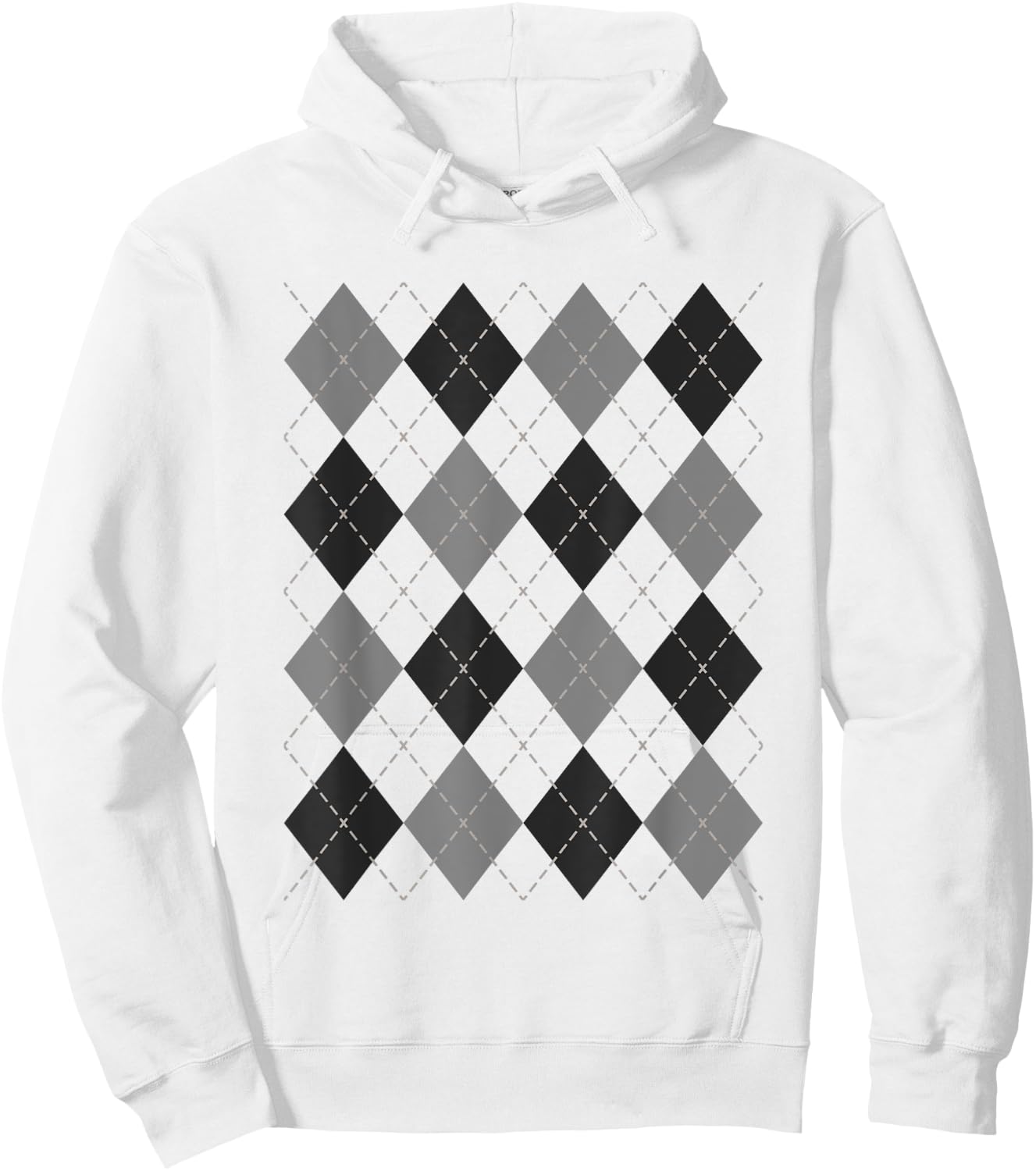 Argyle Shirt 1950s Rockabilly Sock Hop Clothing Women Men Hoodie - Hoodie | White