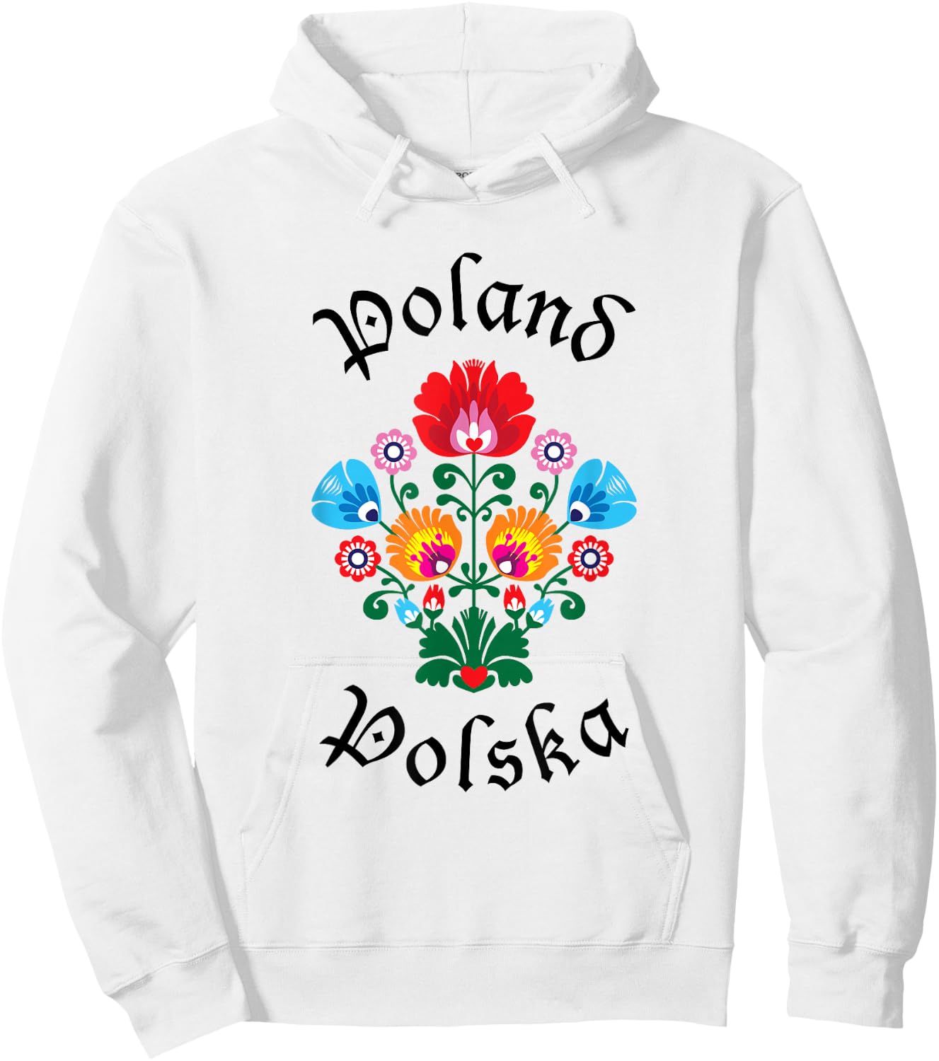 POLAND | Folk Art Flowers WYCINANKI Polska, Polish Day Fest Hoodie - Hoodie | White